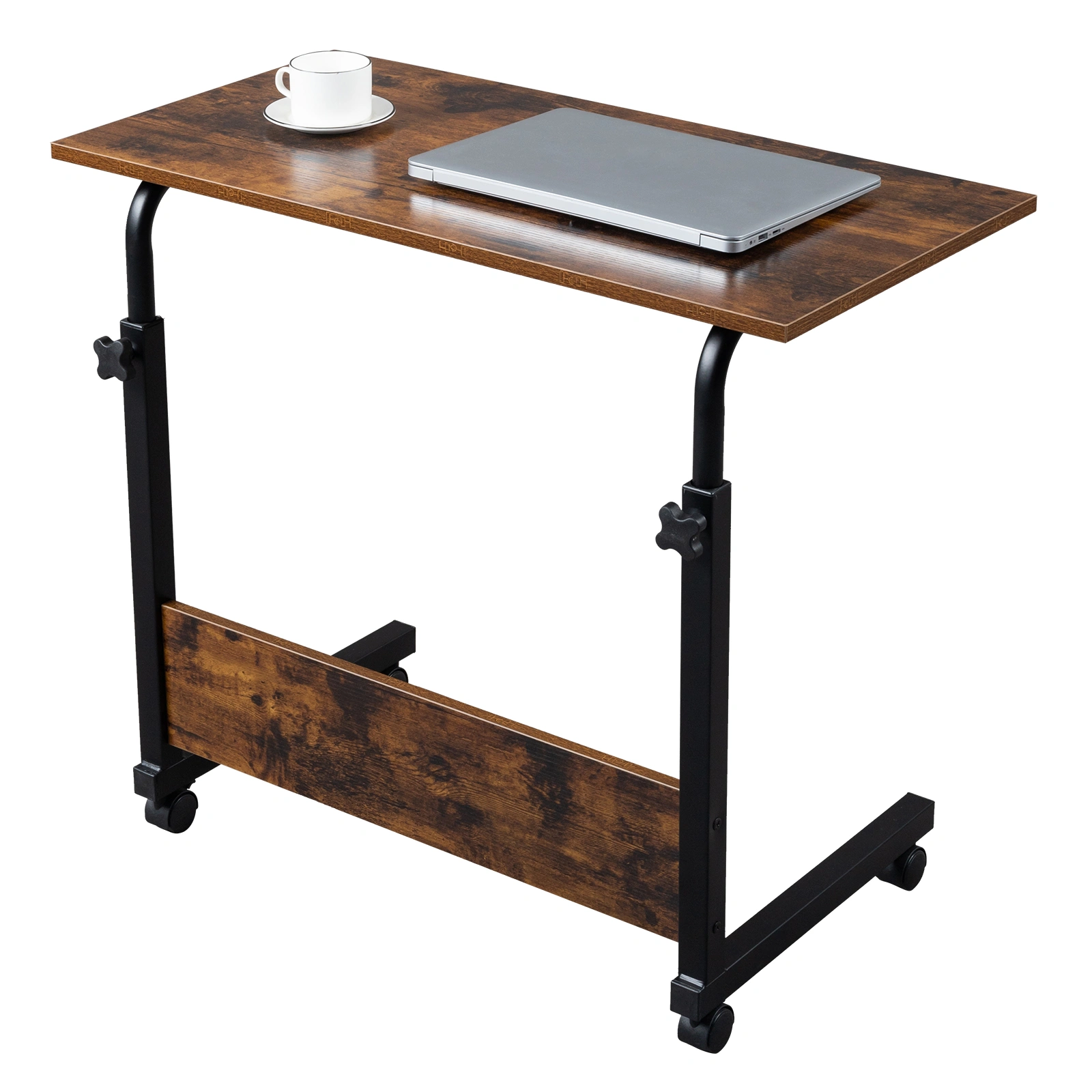 Rolling & Height adjustable P2 15MM Chipboard & Steel Side Table with Baffle view 6