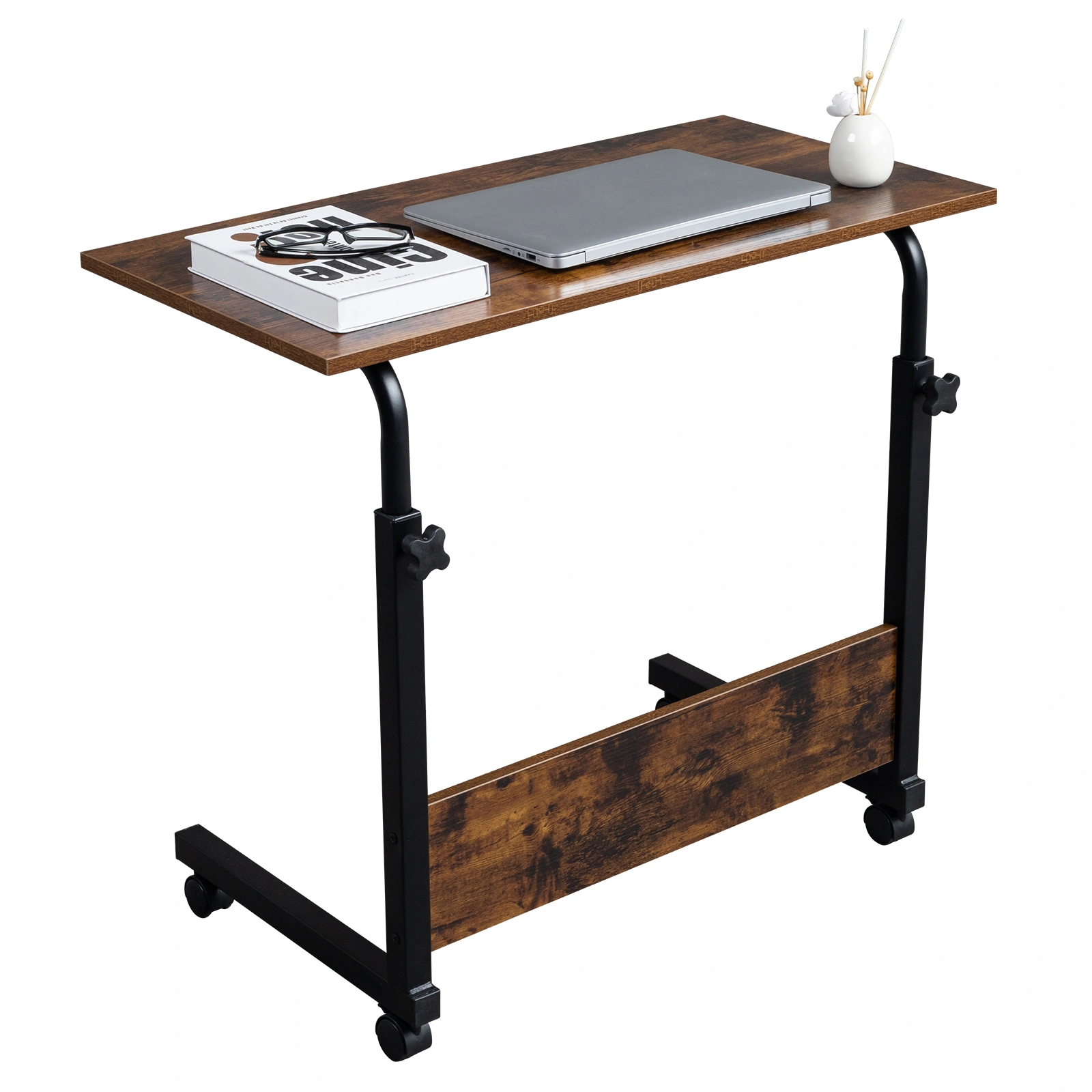 Rolling & Height adjustable P2 15MM Chipboard & Steel Side Table with Baffle view 8