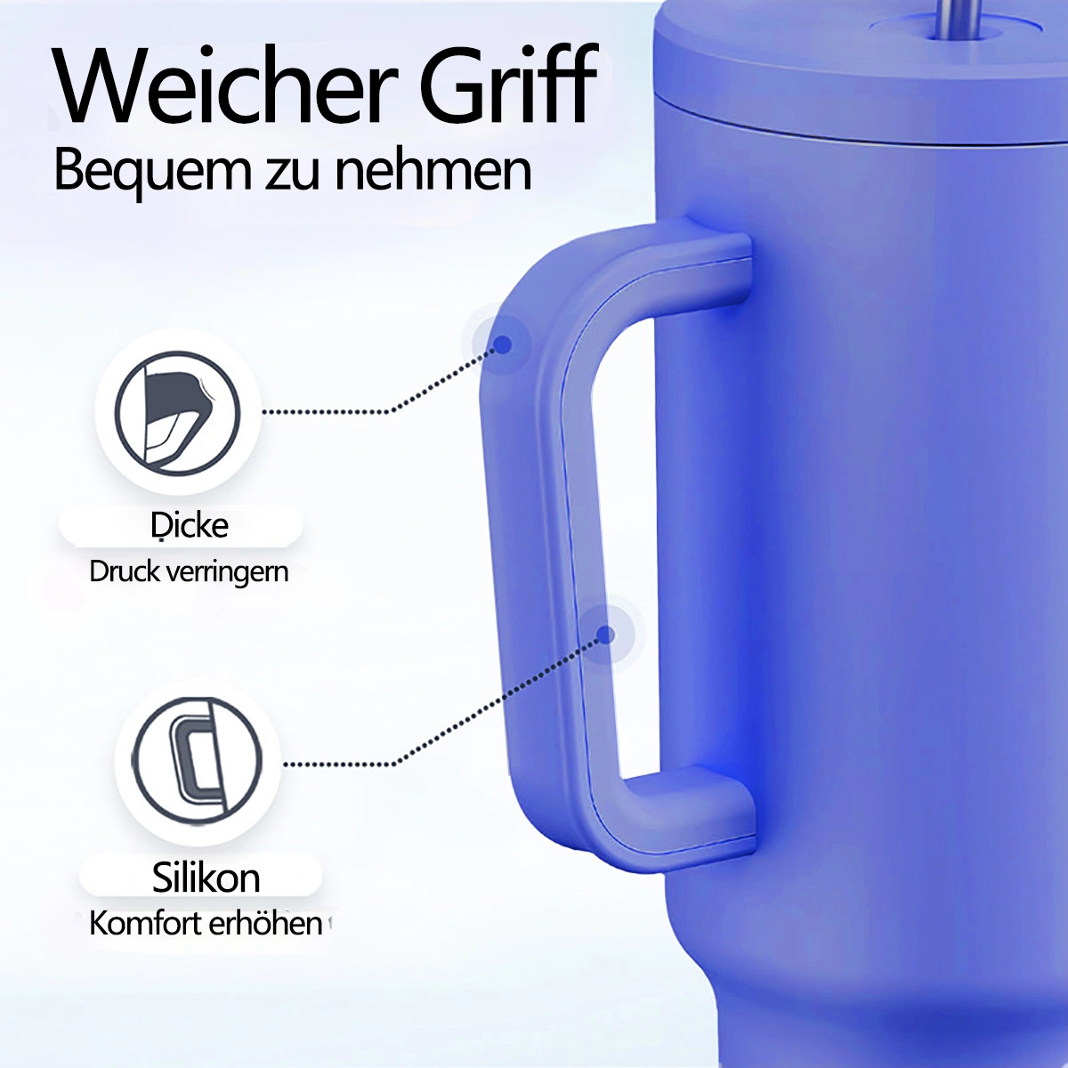 20oz Extra Large Vacuum Insulated Travel Mug - Double Wall Thermal Coffee Cup Leak Proof with Non-Slip Grip, Hot Cold Drink Holder for Work, Outdoor Adventure, Road Trip, Camping view 3
