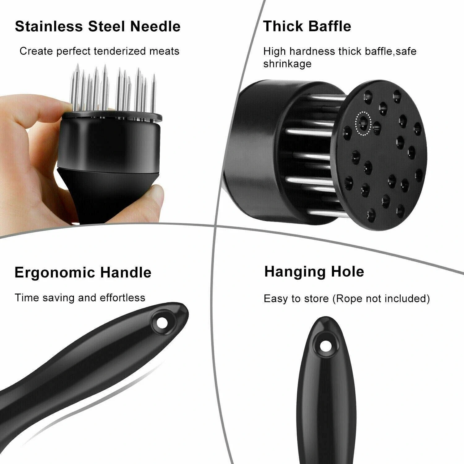 Stainless Steel Blade Meat Tenderizer for Chicken Port Beef Kitchen Tool 21 Needles (US Logistics only For USPS.TK/TMEU only For self-pickup) view 4