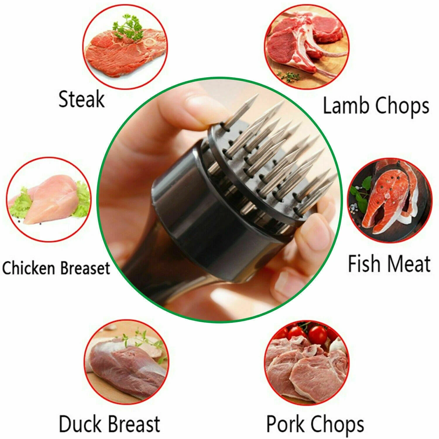 Stainless Steel Blade Meat Tenderizer for Chicken Port Beef Kitchen Tool 21 Needles (US Logistics only For USPS.TK/TMEU only For self-pickup) view 6