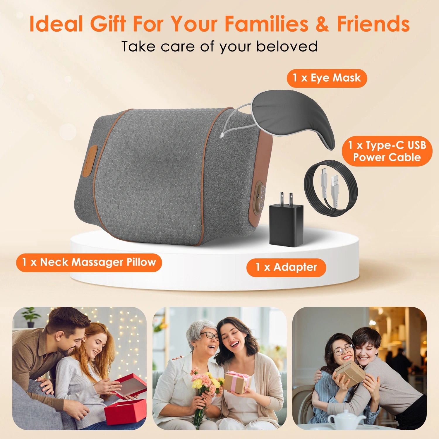 3 in 1 Neck Massager Pillow with Vibration, Air Compression & Heat Therapy, Ergonomic Memory Foam Neck Pillow for Neck & Shoulder Pain Relief view 5