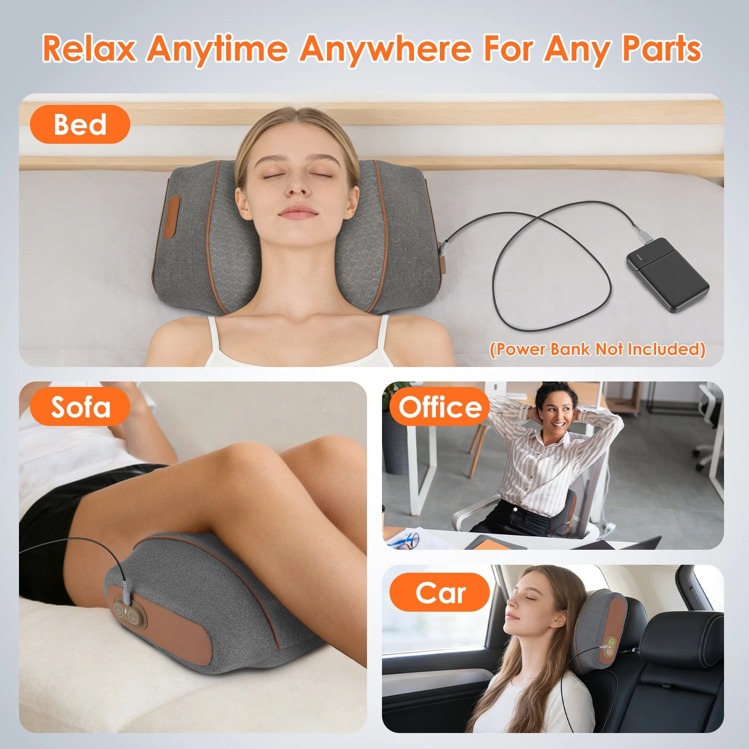 3 in 1 Neck Massager Pillow with Vibration, Air Compression & Heat Therapy, Ergonomic Memory Foam Neck Pillow for Neck & Shoulder Pain Relief view 9