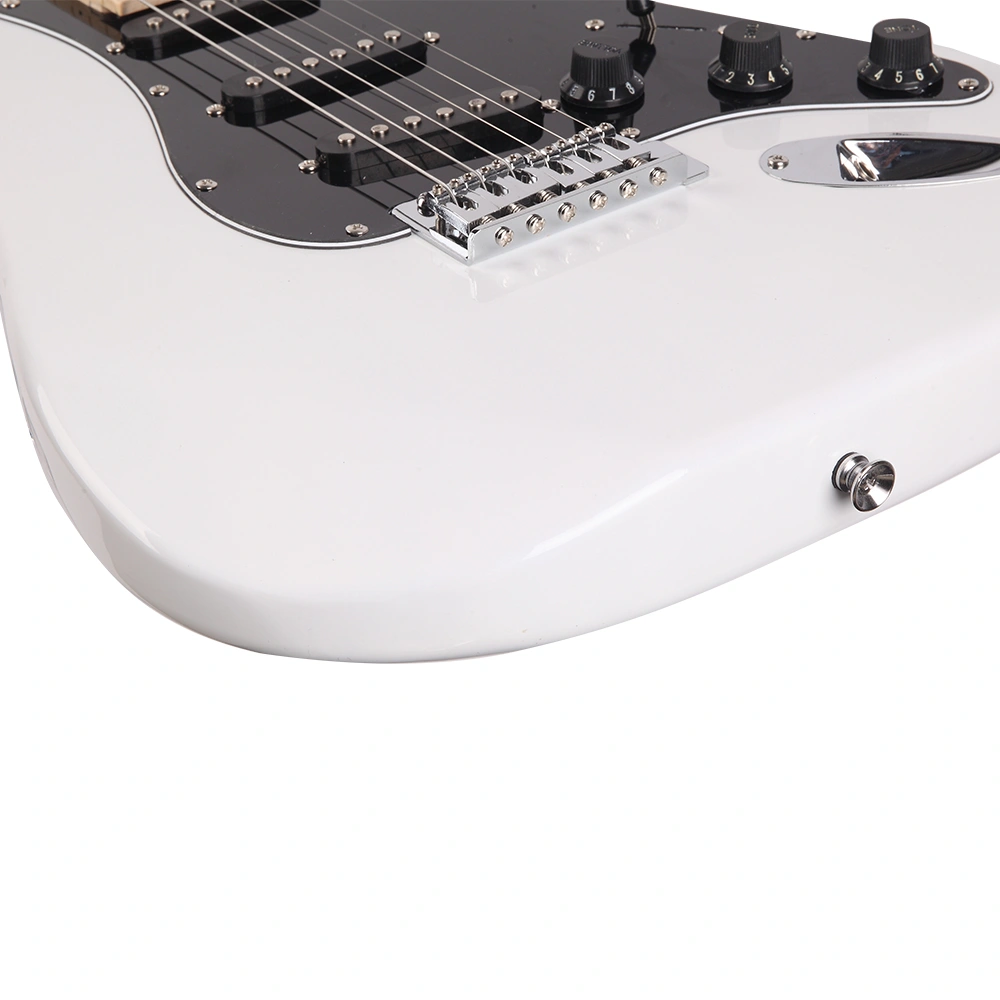 GST Stylish Electric Guitar Kit with Black Pickguard White view 10
