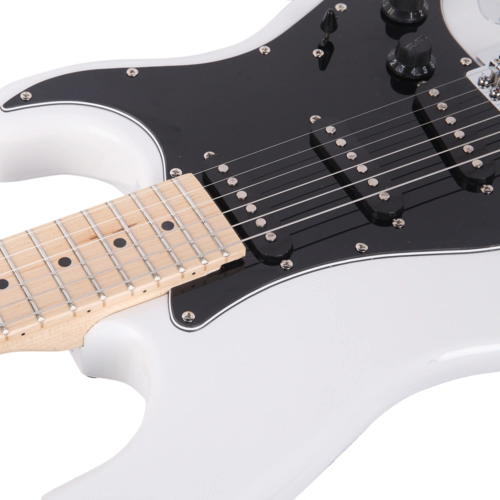 GST Stylish Electric Guitar Kit with Black Pickguard White view 14