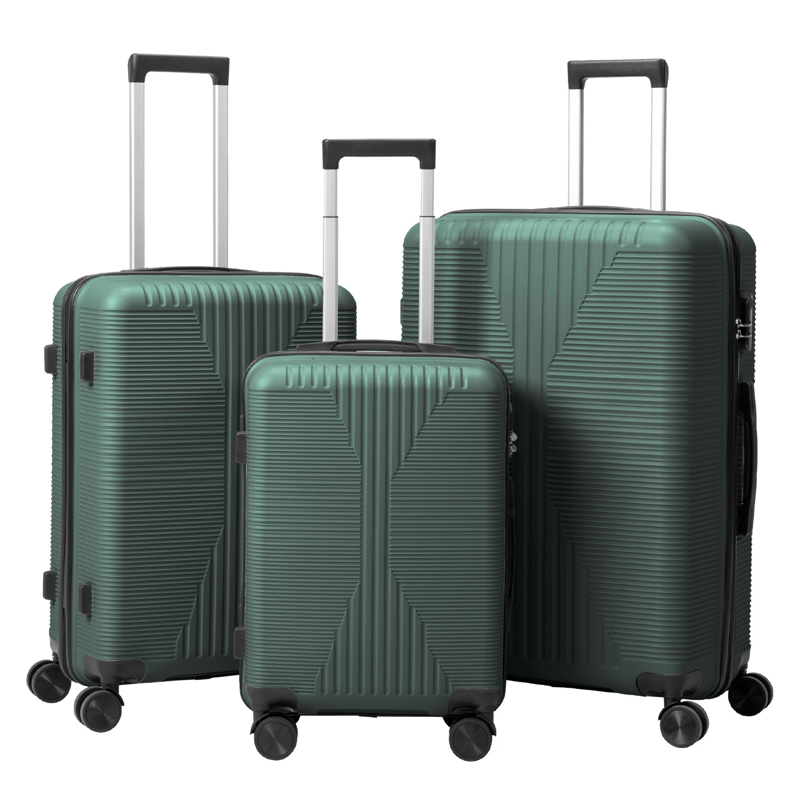 PP Trolley Case 20in 24in 28in 3PCS Suitcase Set Dark Green view 11