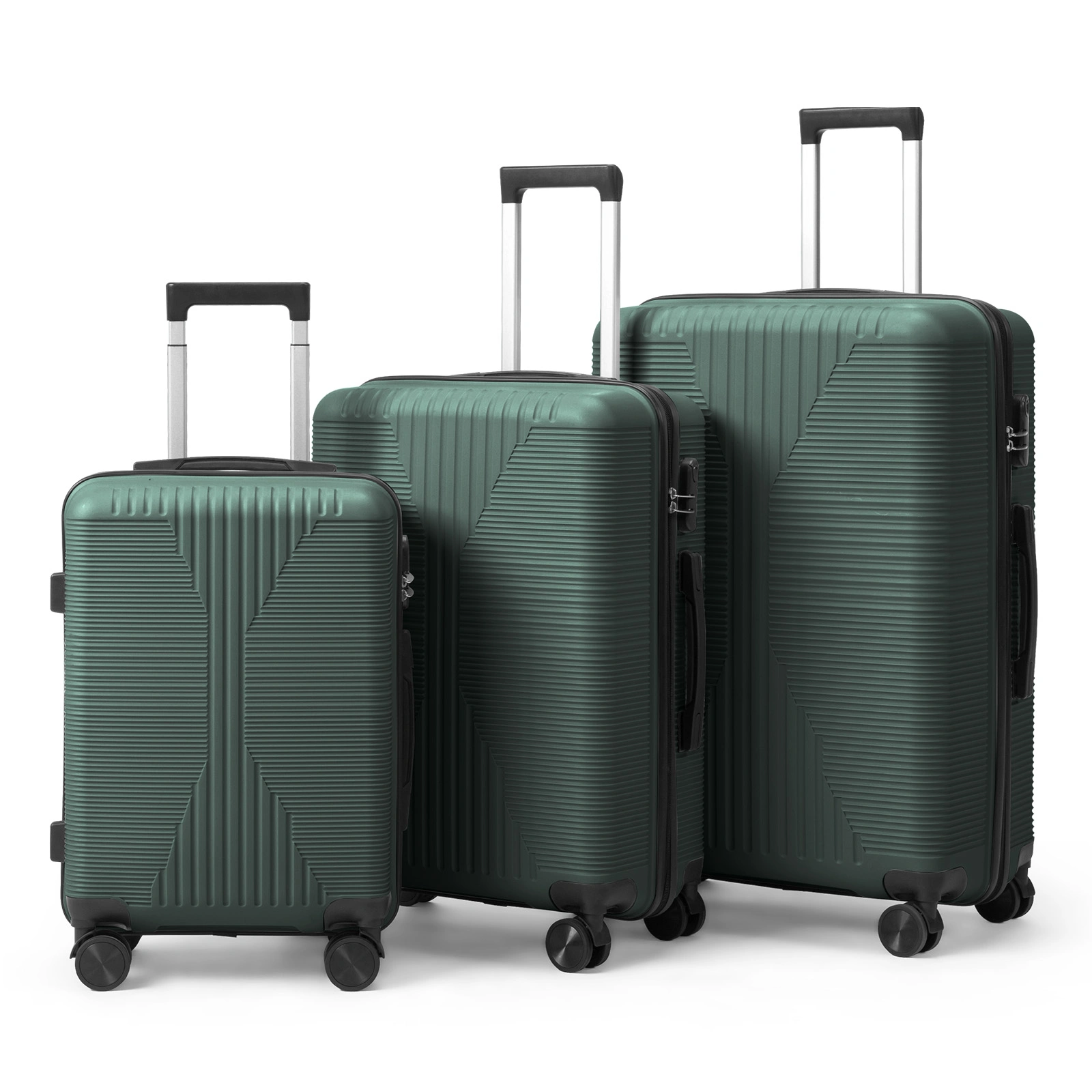 PP Trolley Case 20in 24in 28in 3PCS Suitcase Set Dark Green view 13