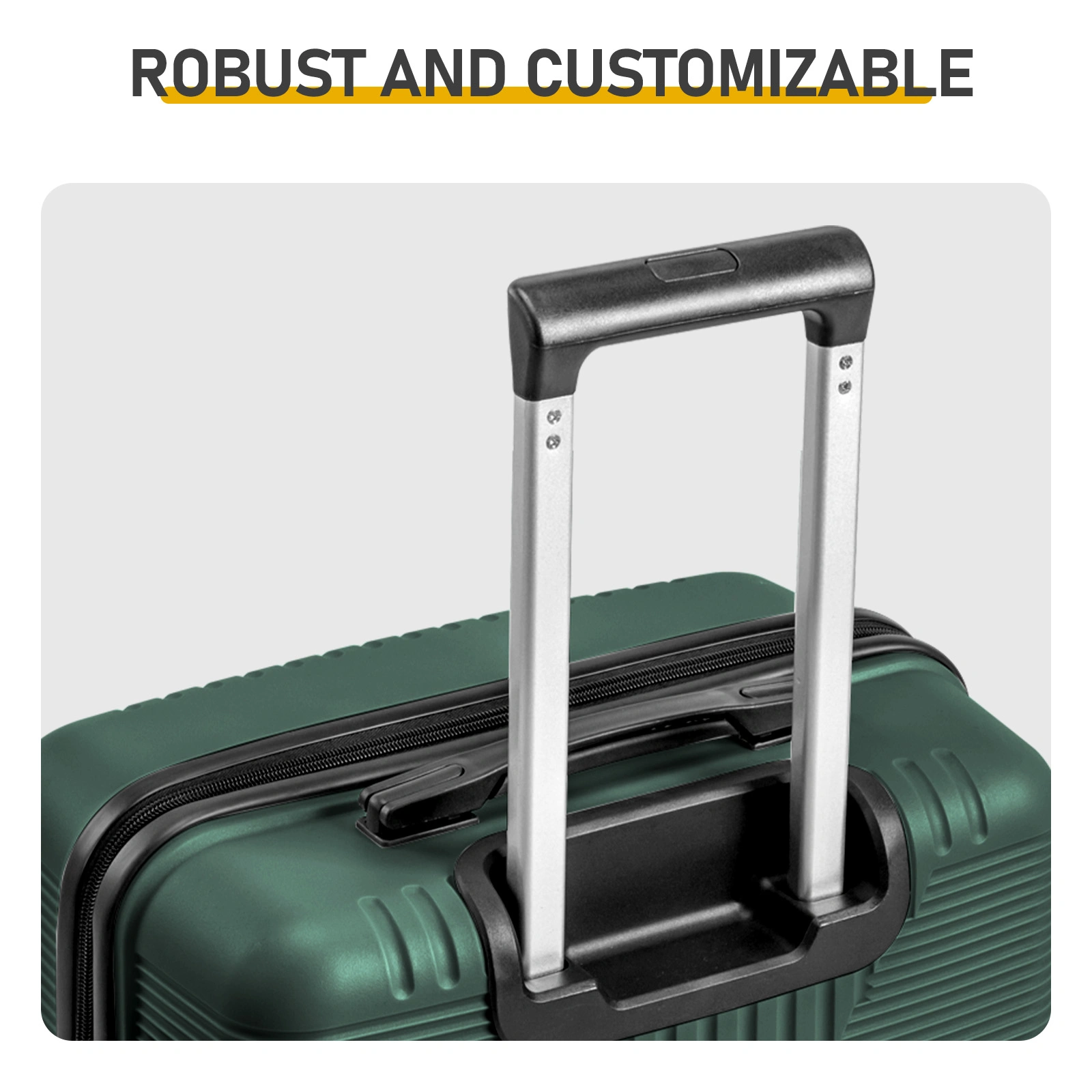 PP Trolley Case 20in 24in 28in 3PCS Suitcase Set Dark Green view 6