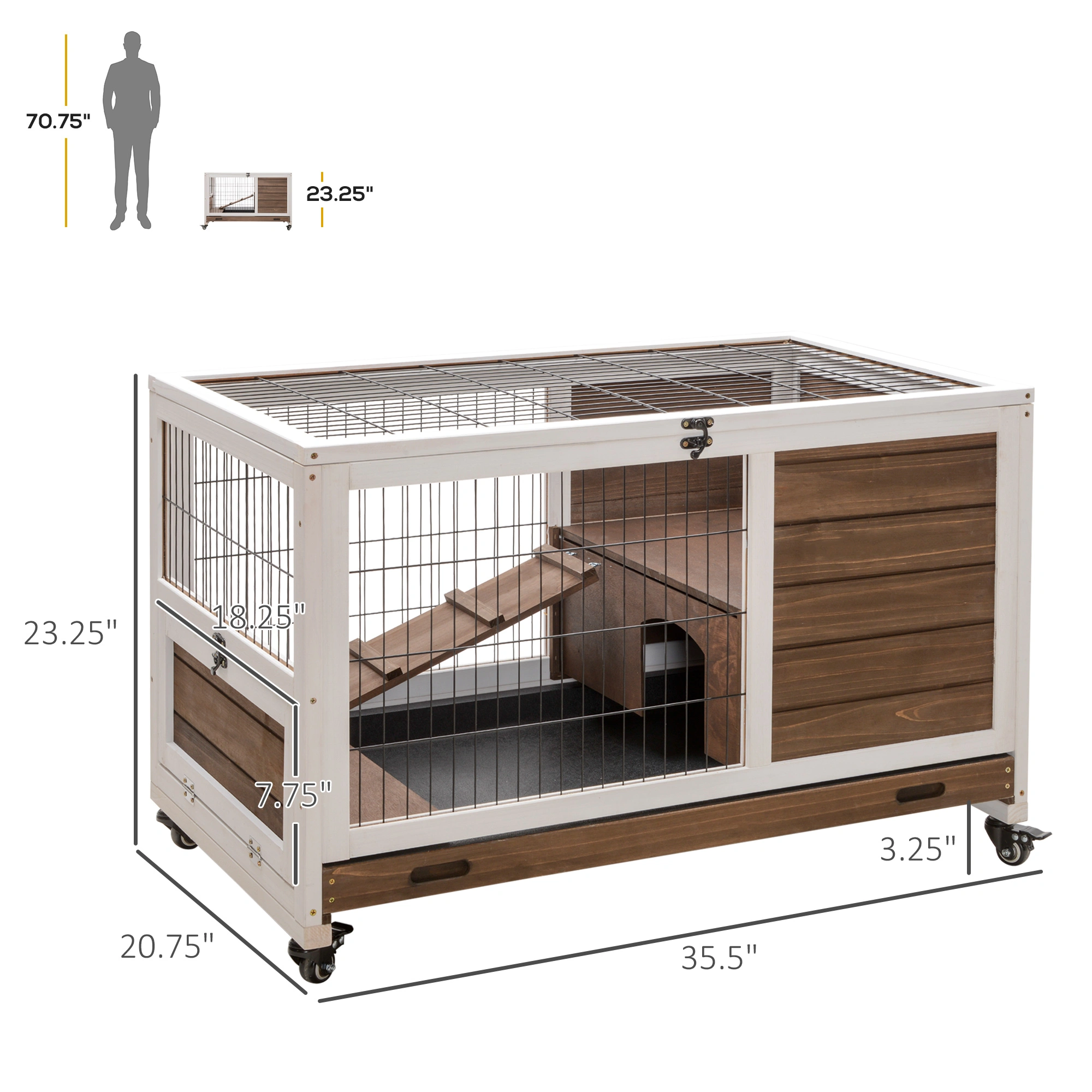 Small Animal Playpen Cage with Portable Panels, Exercise Pen for Rabbits, Ferrets, Guinea Pigs & Cats view 2