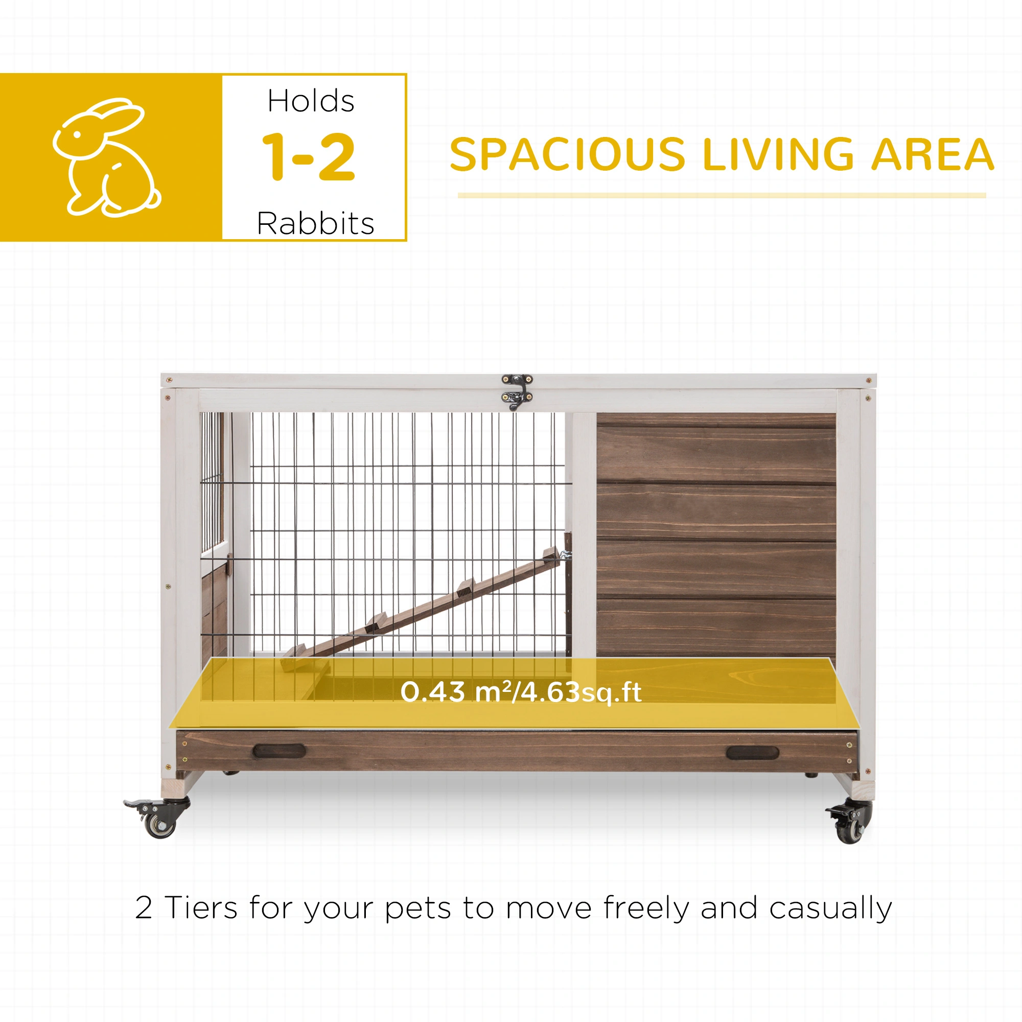 Small Animal Playpen Cage with Portable Panels, Exercise Pen for Rabbits, Ferrets, Guinea Pigs & Cats view 3