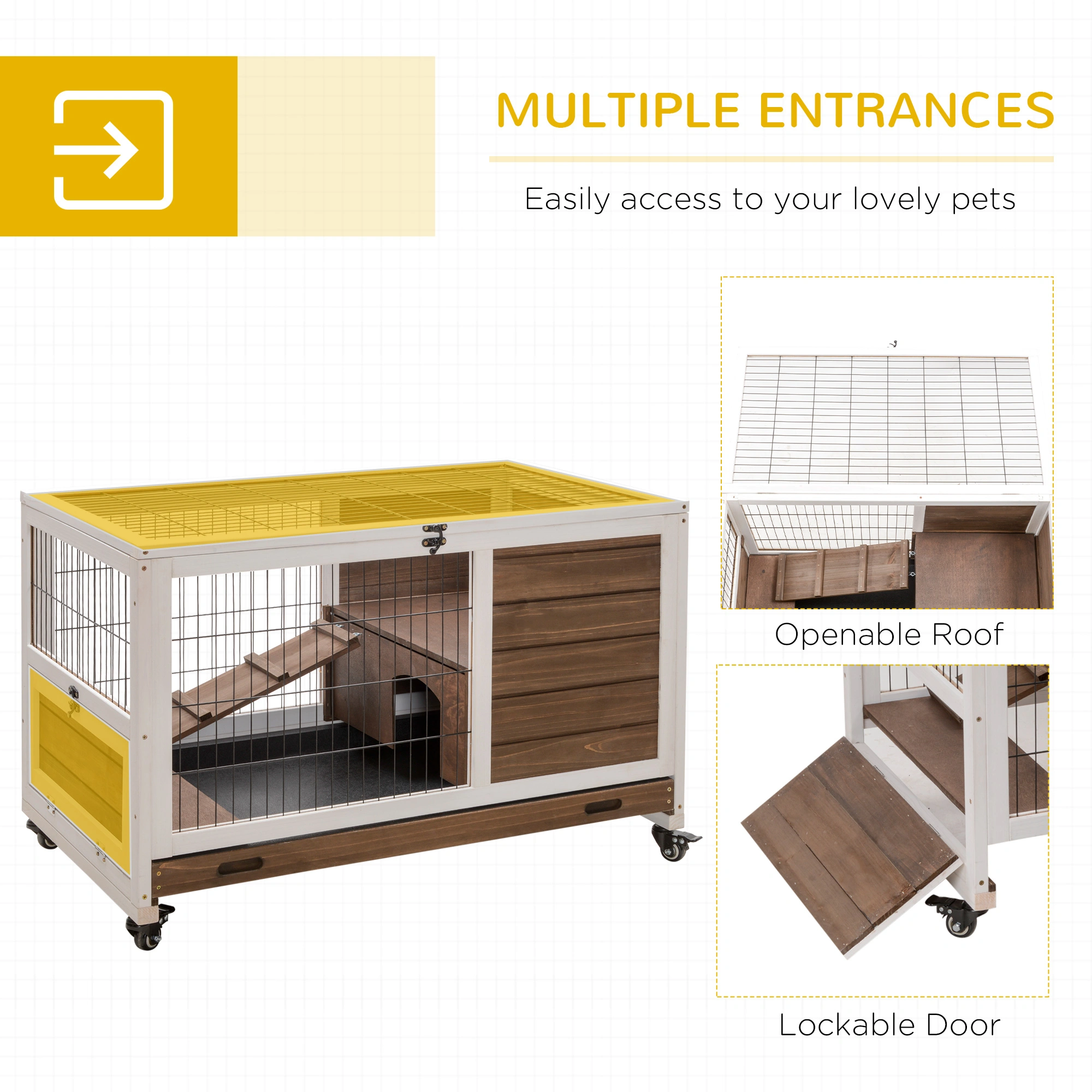 Small Animal Playpen Cage with Portable Panels, Exercise Pen for Rabbits, Ferrets, Guinea Pigs & Cats view 4