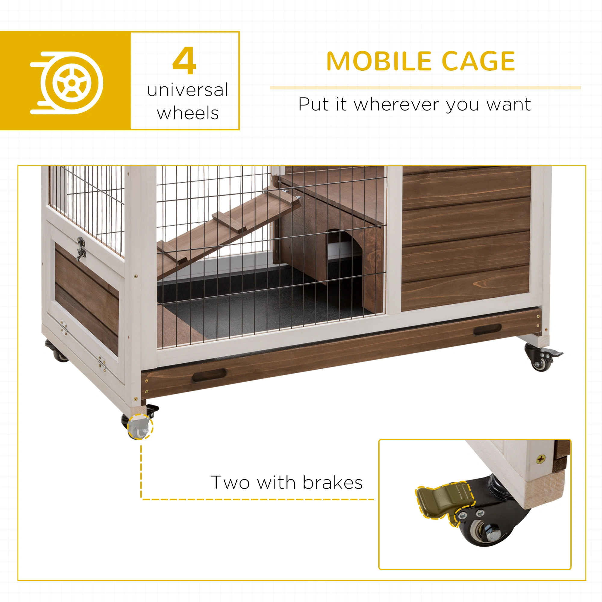 Small Animal Playpen Cage with Portable Panels, Exercise Pen for Rabbits, Ferrets, Guinea Pigs & Cats view 6