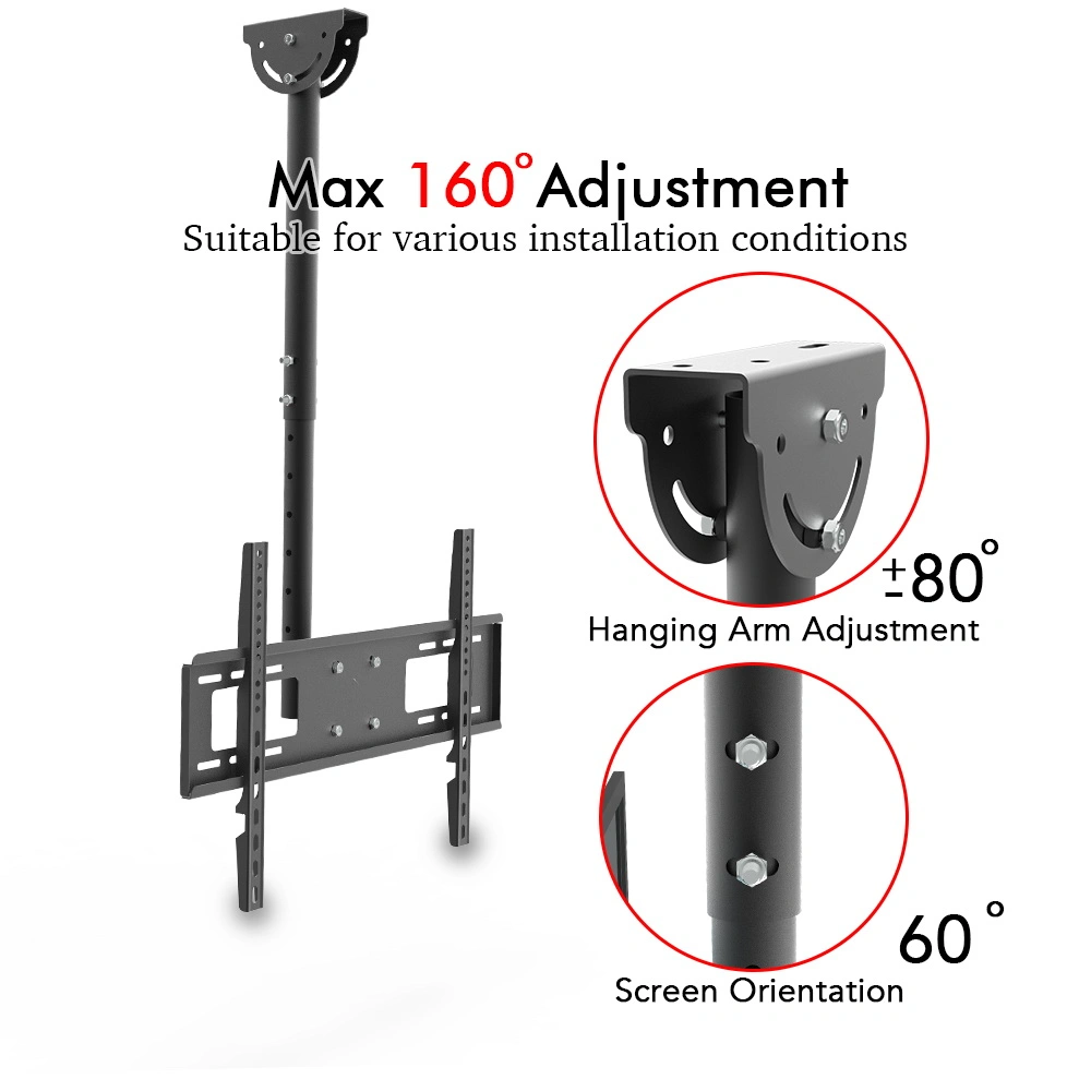 TMC-7006 Ceiling Mount TV Wall Bracket, Retractable Roof Rack Pole for 32"-70" Flat Screen TVs, Wall or Ceiling Mount view 5