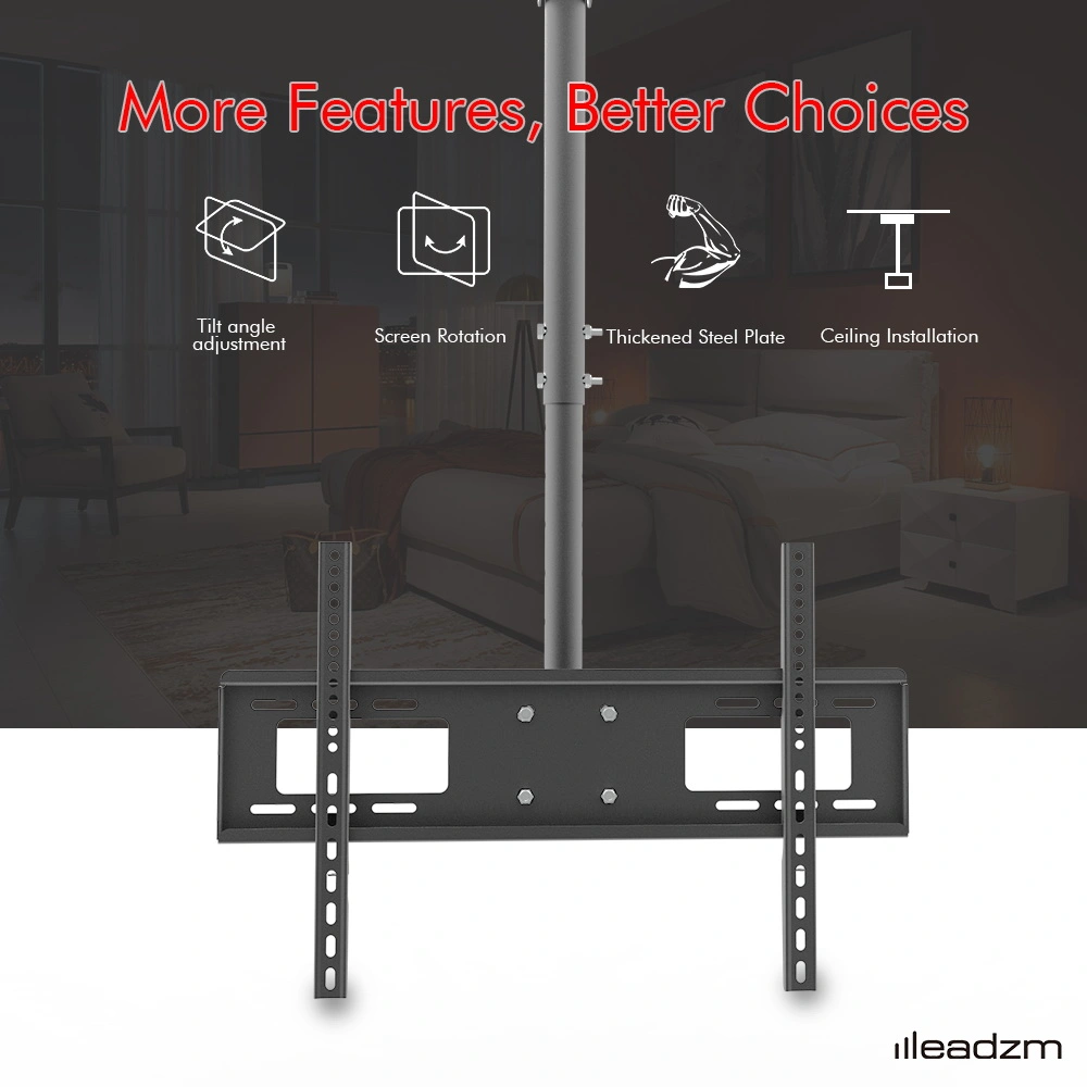 TMC-7006 Ceiling Mount TV Wall Bracket, Retractable Roof Rack Pole for 32"-70" Flat Screen TVs, Wall or Ceiling Mount view 9