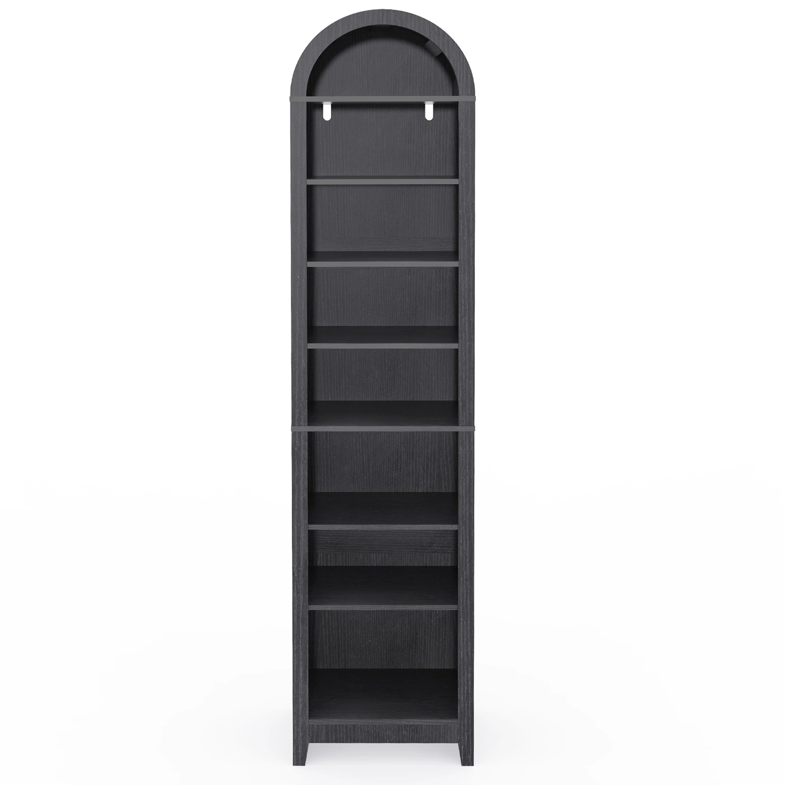 8-Tier Arched Dome Display Rack Particleboard Melamine-Faced Bookshelf 15.75*11.81*70in Black view 2