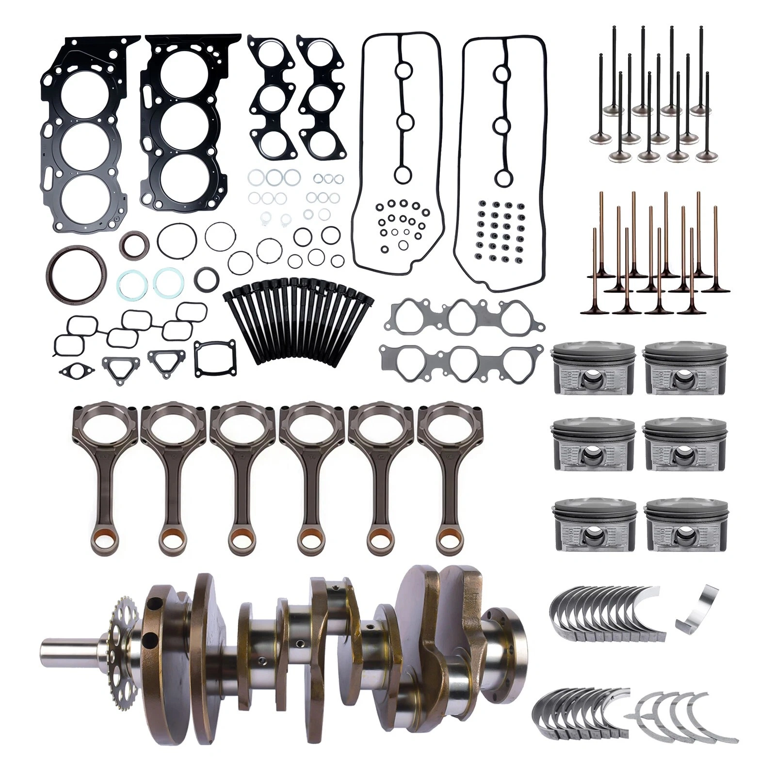 Engine Rebuild Kit Crankshaft Pistons Rods Replacement for Toyota 4Runner FJ Cruiser 4.0L view 3