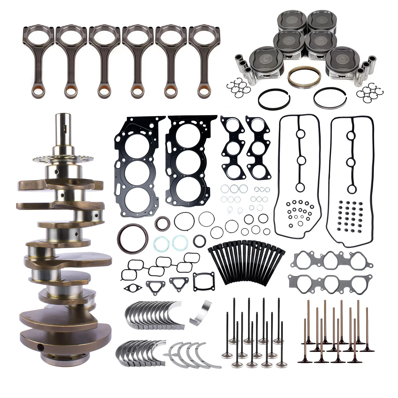 Engine Rebuild Kit Crankshaft Pistons Rods Replacement for Toyota 4Runner FJ Cruiser 4.0L view 6
