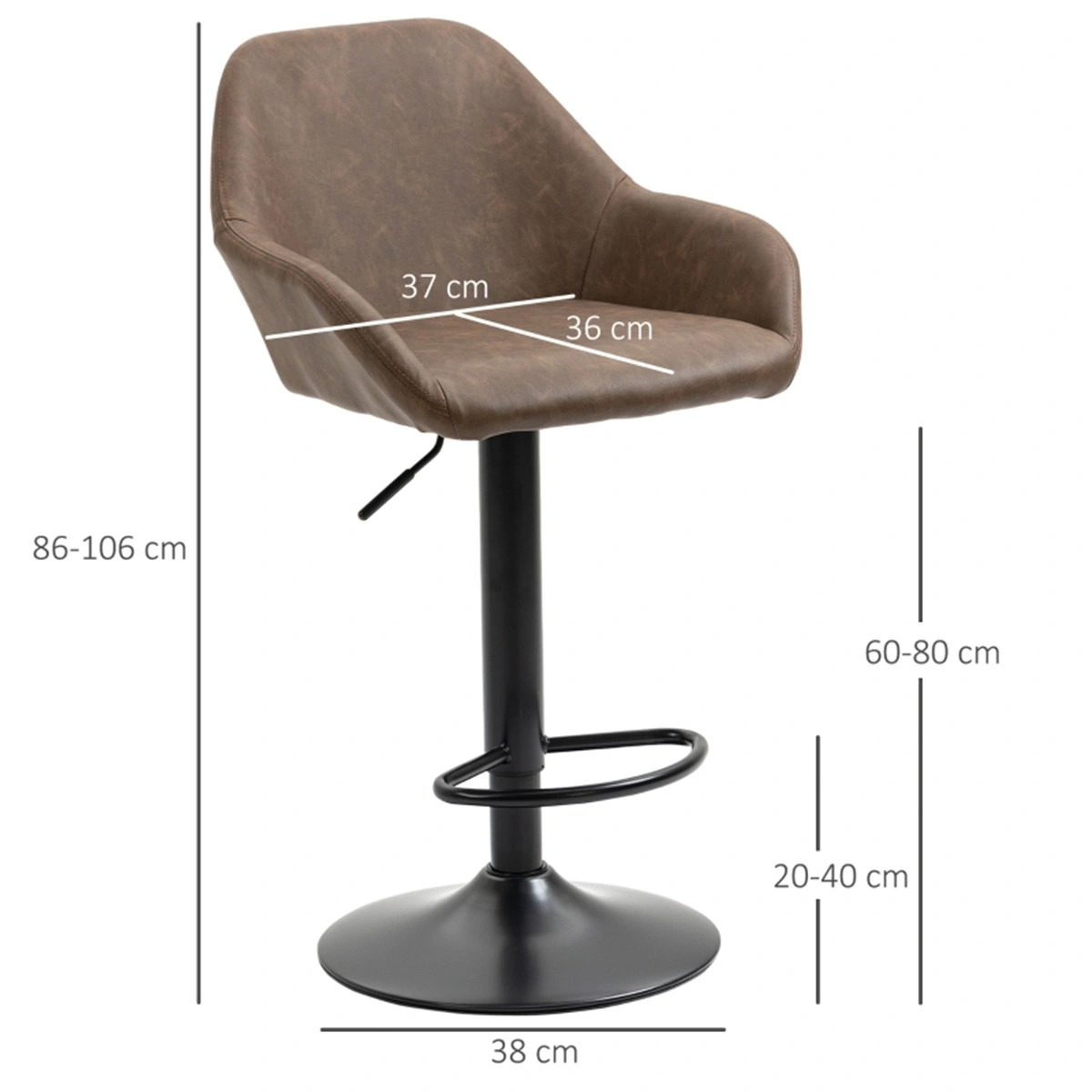 Set of 2 Bar Stools, 24 Inch Dining Chair, Contemporary Office Chair with Armrest, Velvet Upholstery, Wooden Legs, Navy Blue, Swivel Seat, Countertop Height, Non-Slip Foot Caps view 2
