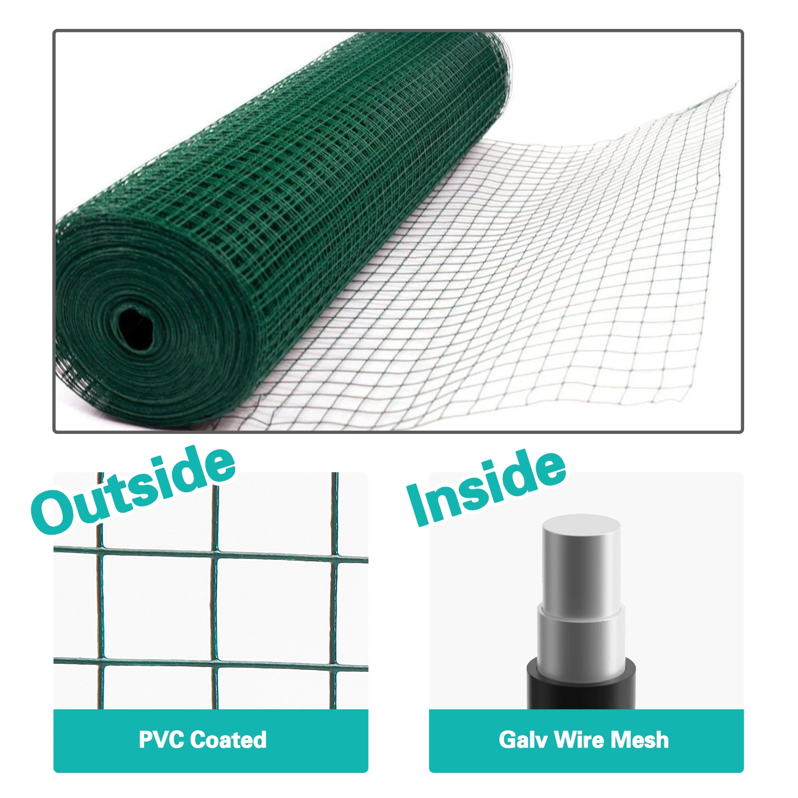 Galvanized Wire Mesh 18 Gauge, 4x50ft Roll, 1/2 Inch Hexagonal Chicken Wire, Heavy Duty Hardware Cloth for Garden, Pet Pen, Fencing & DIY Projects view 2