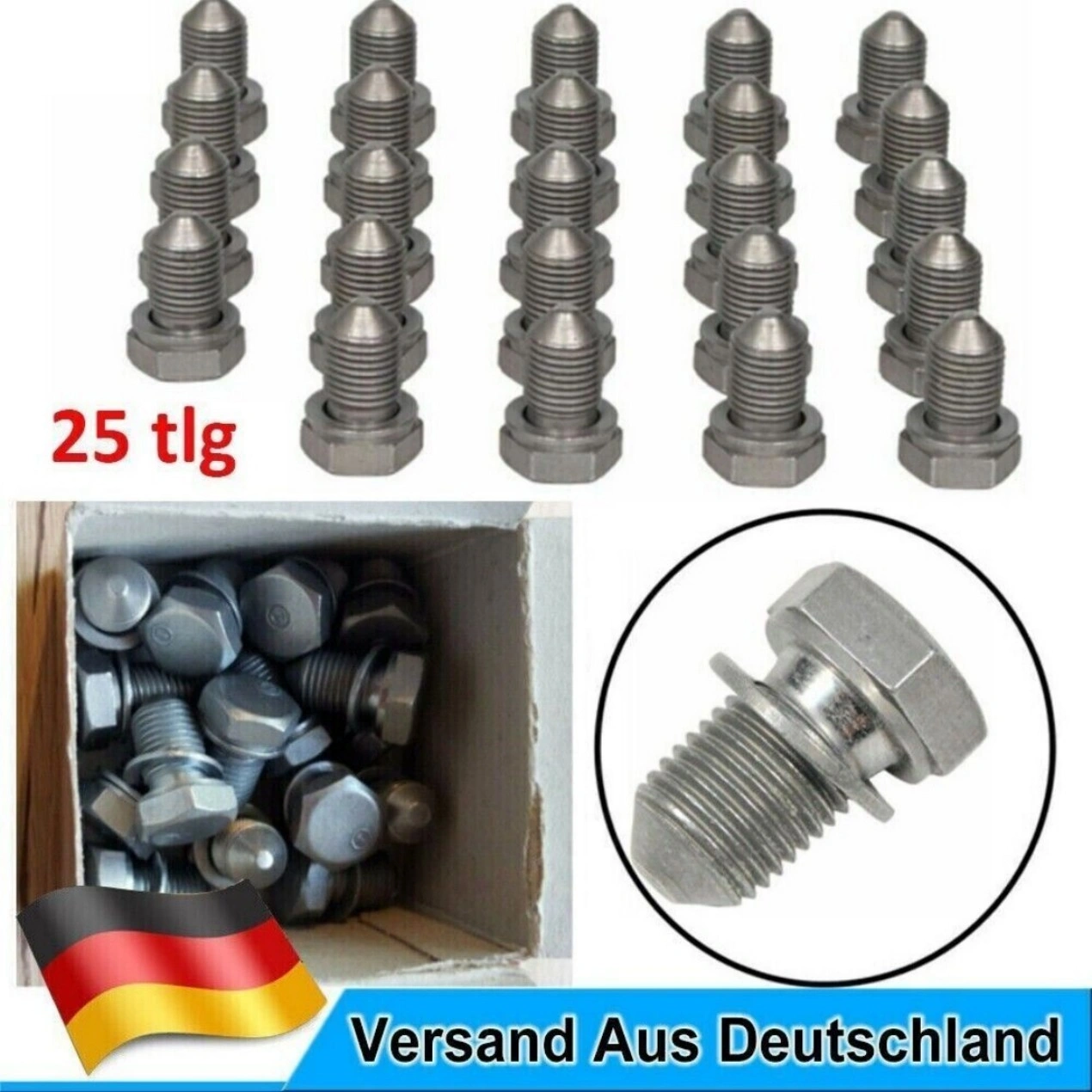 Oil Drain Screw M14x1.5, Oil Pan Plug for Audi Seat Škoda VW N90813202