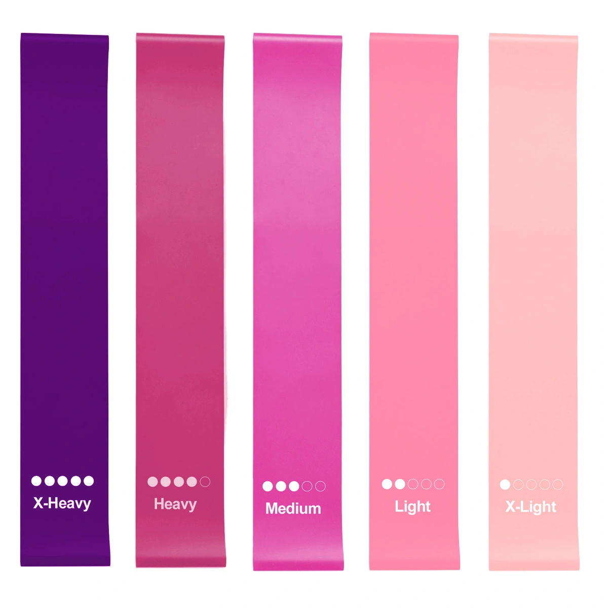 Set of 5 Resistance Exercise Loop Bands Fitness Yoga Resistance Band TPE Pink (US Logistics only For USPS.TK/TMEU only For self-pickup)