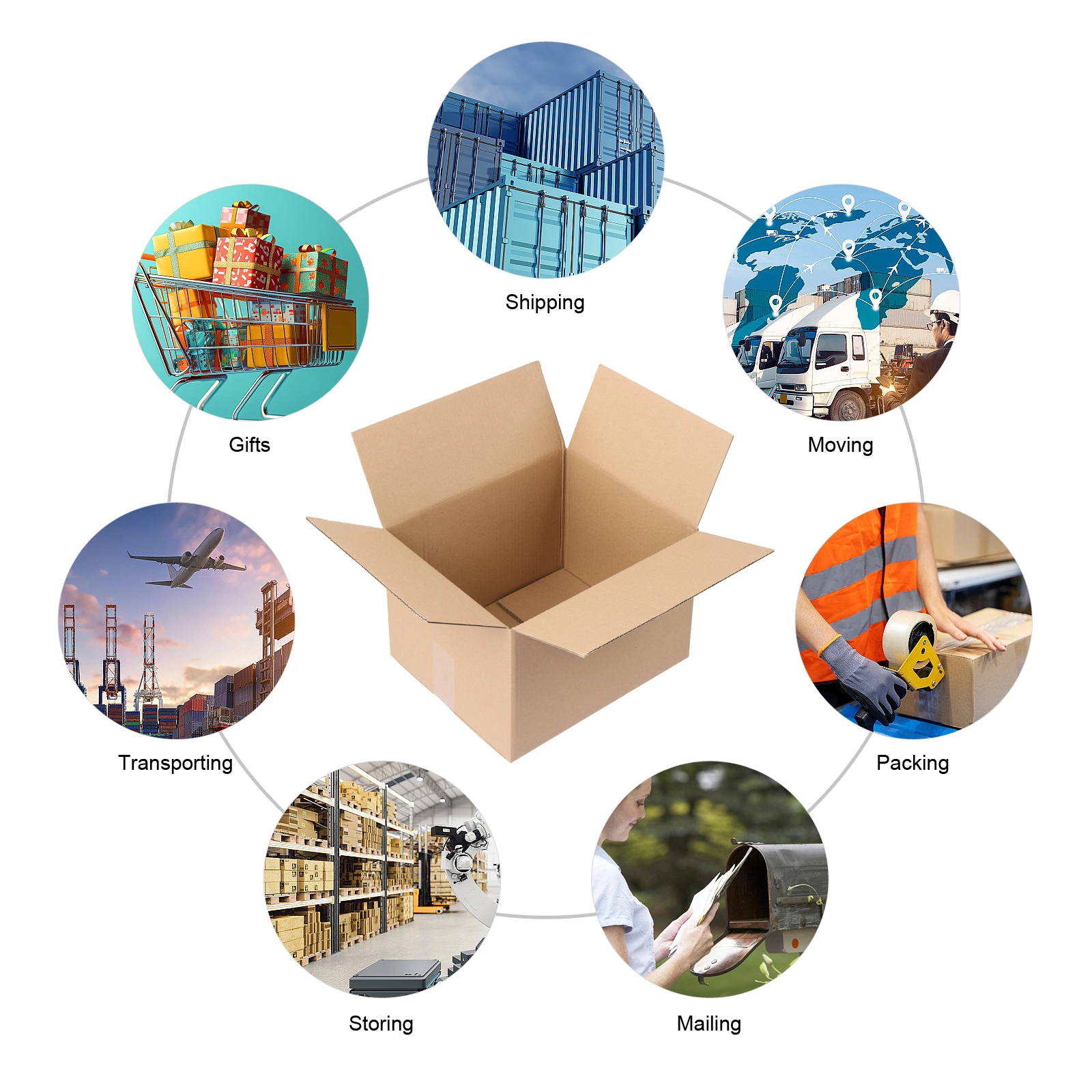 50pcs Kraft Corrugated Cardboard Boxes 12x10x8 Inch 30.5x25.4x20.3cm 3mm Thick view 2
