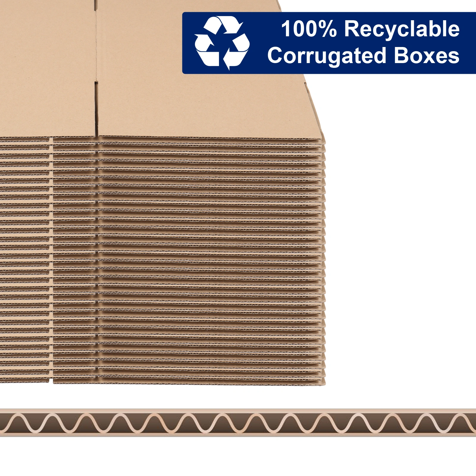 50pcs Kraft Corrugated Cardboard Boxes 12x10x8 Inch 30.5x25.4x20.3cm 3mm Thick view 3