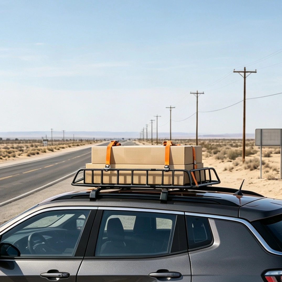 250LBS Roof Rack 46x36x6 inch Cargo Carrier with 4 Heavy Duty Straps Universal Fit for SUVs, Cars, Vans view 3