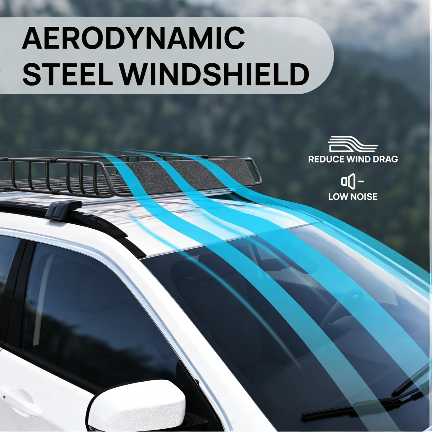 250LBS Roof Rack 46x36x6 inch Cargo Carrier with 4 Heavy Duty Straps Universal Fit for SUVs, Cars, Vans view 6
