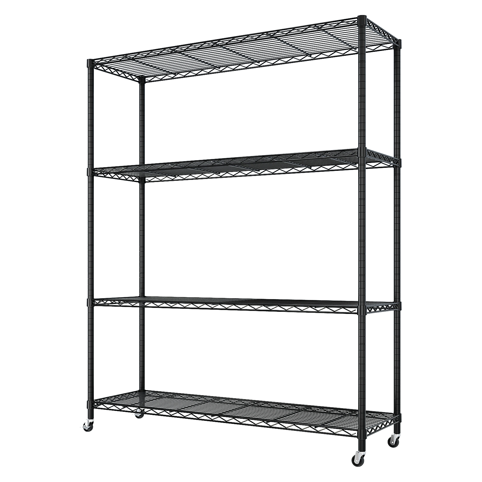Heavy Duty Storage Shelves 46.06" W Wire Shelving Unit with Wheels 800LBS NSF Metal Shelves for Storage Adjustable Garage Storage Rack Pantry Shelf Commercial Shelving, 64.96" H X 46.06''W X 17.7" D view 11