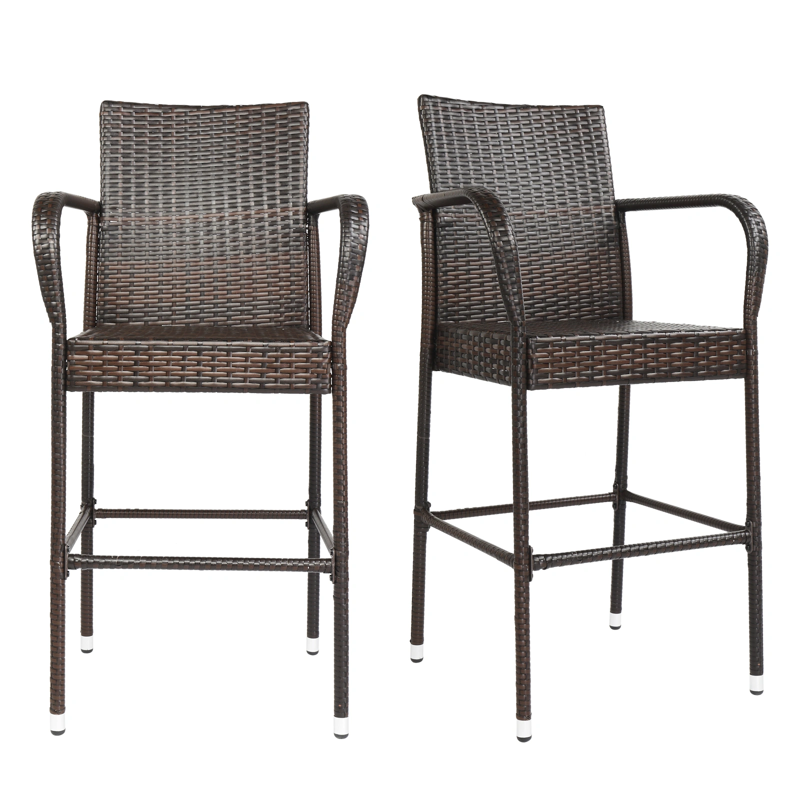 2pcs High Bar Chair Brown Gradient view 10