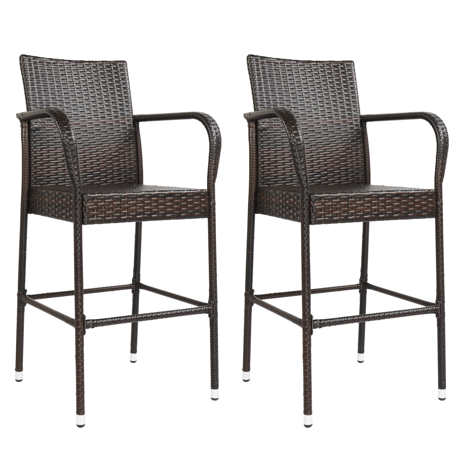 2pcs High Bar Chair Brown Gradient view 13