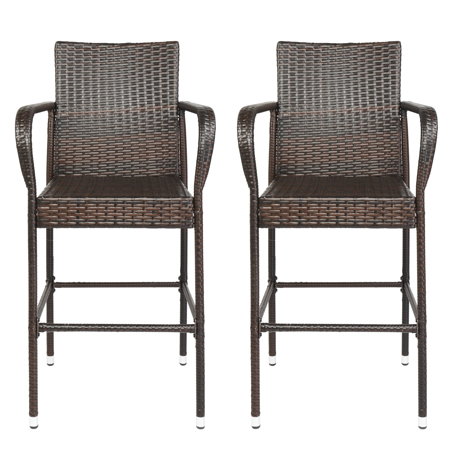 2pcs High Bar Chair Brown Gradient view 2