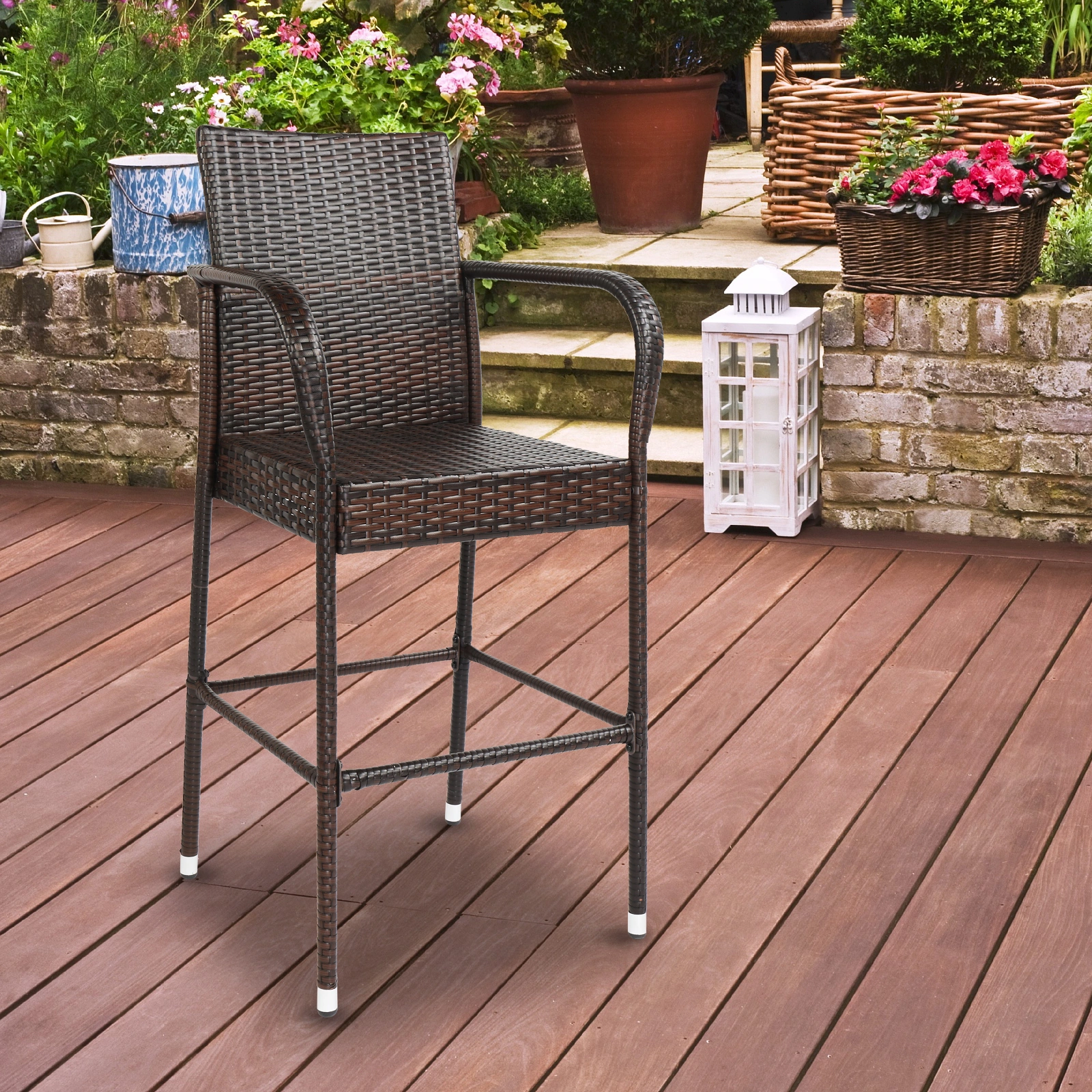 2pcs High Bar Chair Brown Gradient view 24