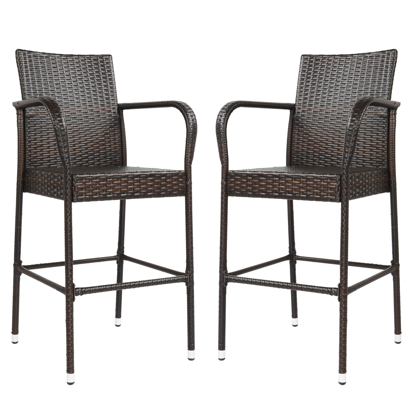 2pcs High Bar Chair Brown Gradient view 28