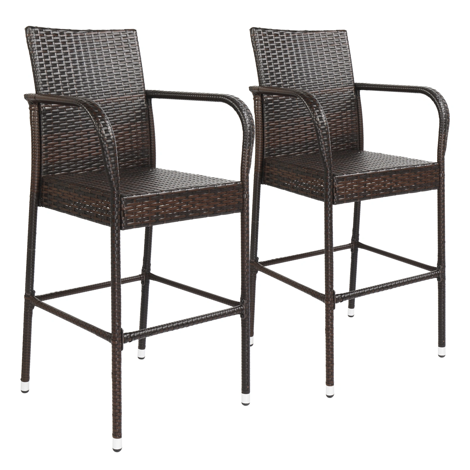 2pcs High Bar Chair Brown Gradient view 5