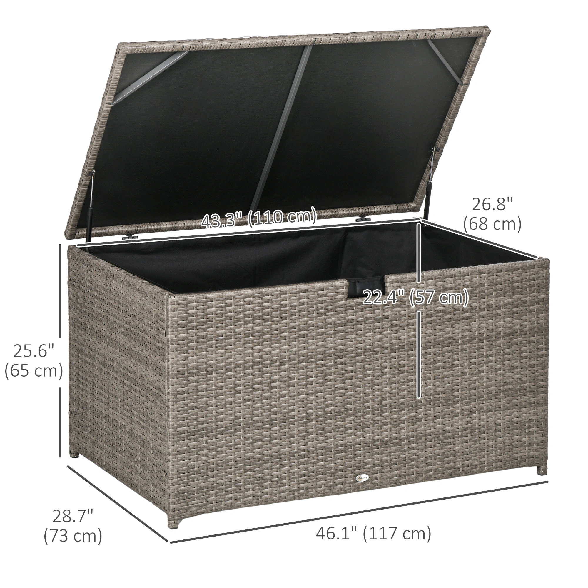 Heavy-Duty Outdoor Storage Box - Weatherproof Deck Box with Lockable Lid, 120Gallon Garden Waste & Patio Toy Organizer, UV-Resistant Resin Construction, Brown view 3