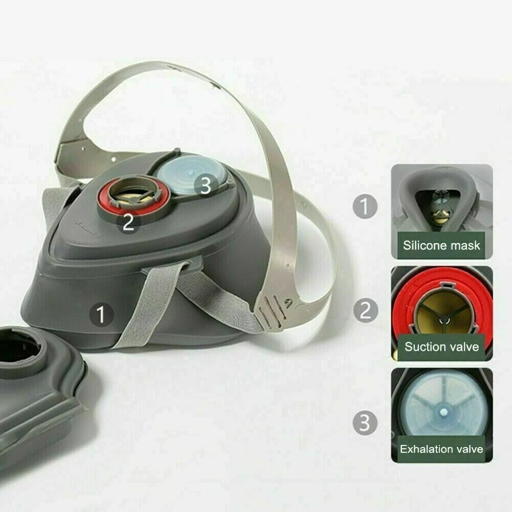 Reusable Half Face Cover Respirator Dust Mask for Woodworking Painting Welding(US Logistics only For USPS.TK/TMEU only For self-pickup) view 5