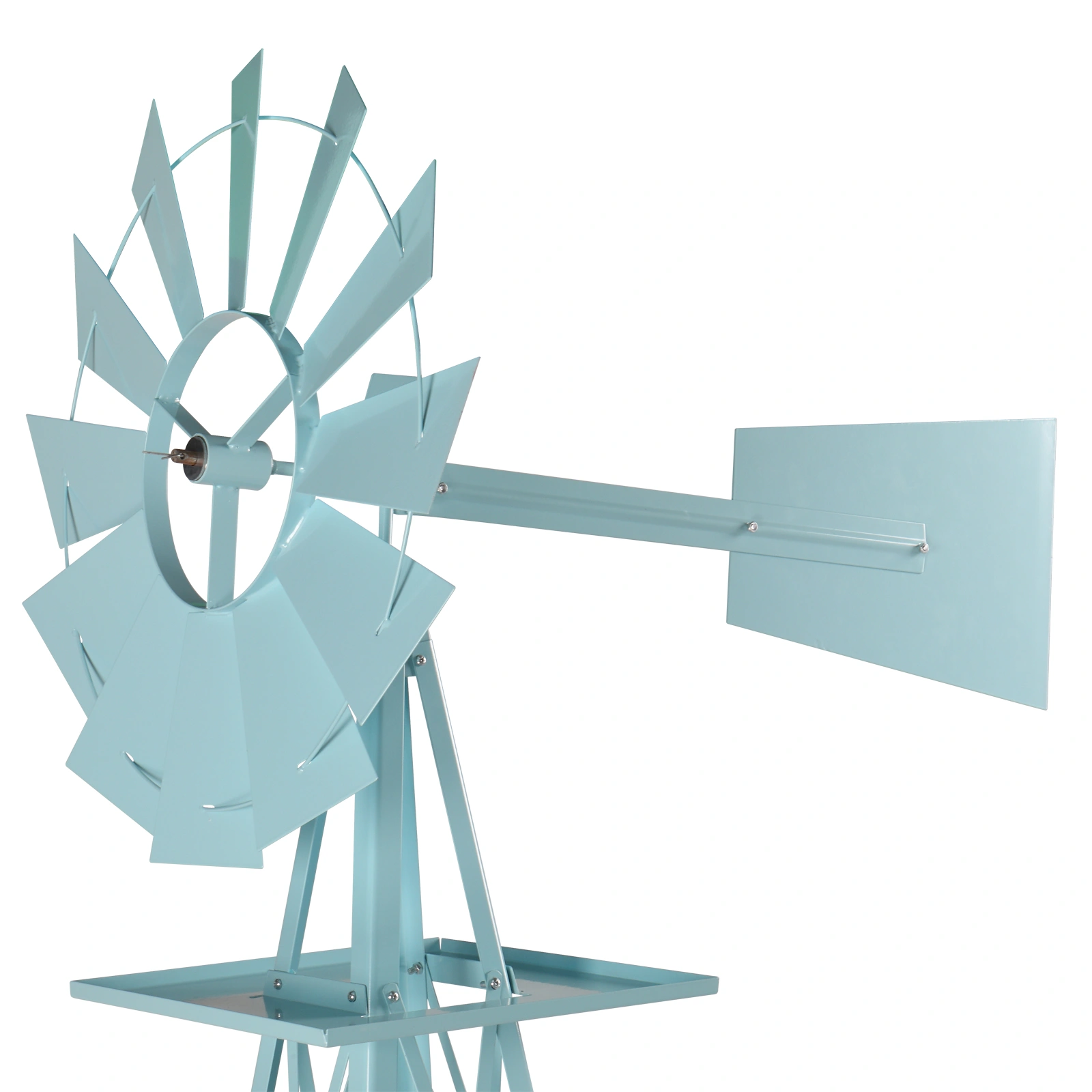 8FT Weather Resistant Yard Garden Windmill Blue view 10