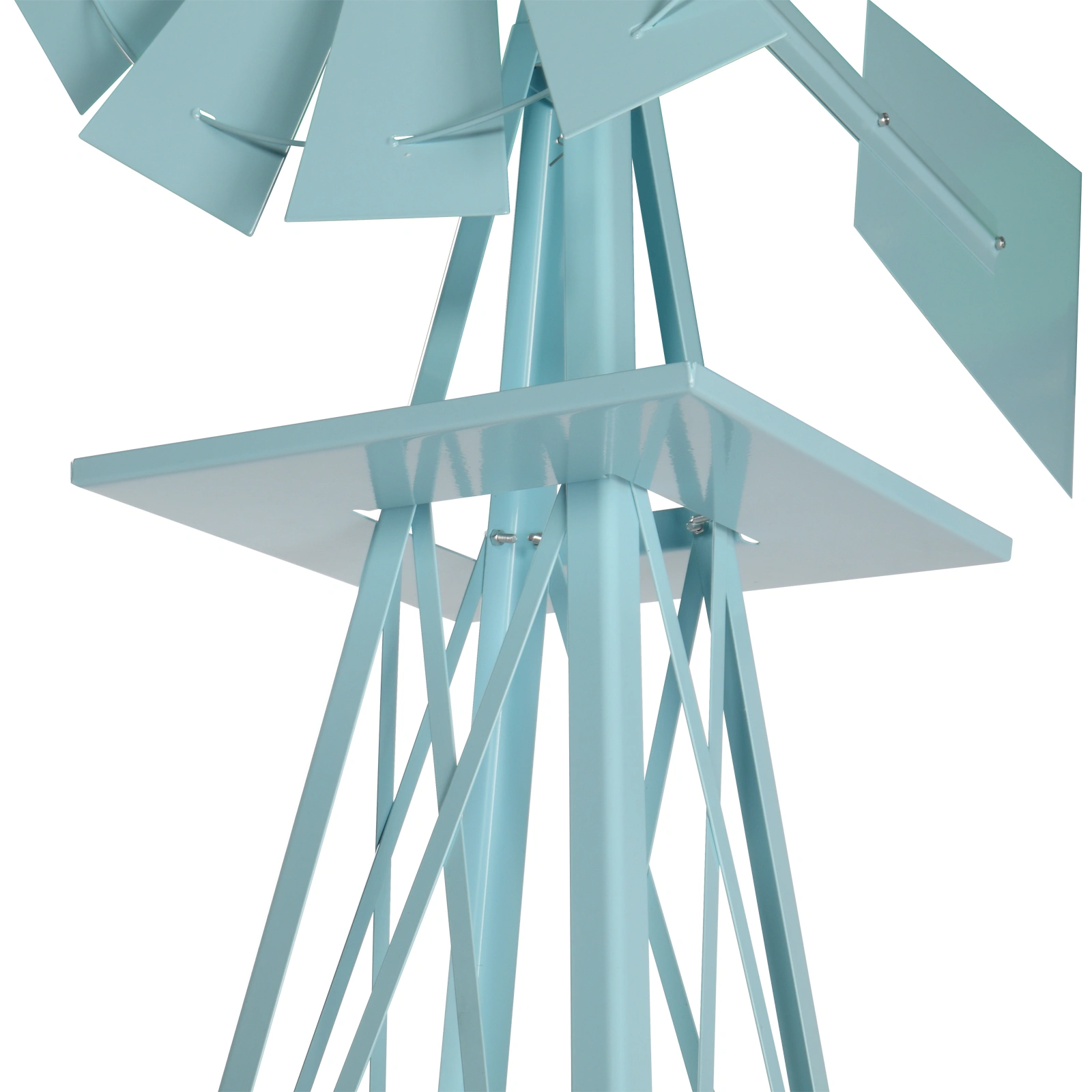 8FT Weather Resistant Yard Garden Windmill Blue view 13