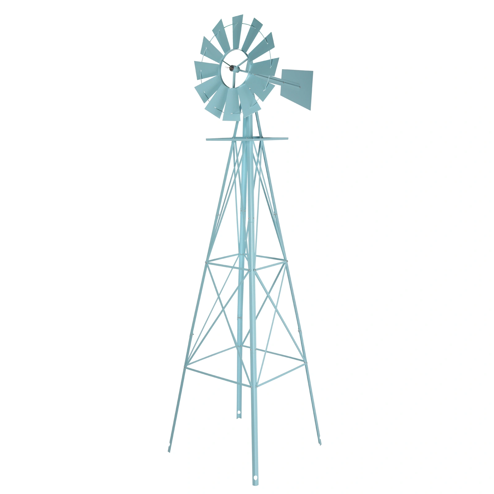 8FT Weather Resistant Yard Garden Windmill Blue view 7