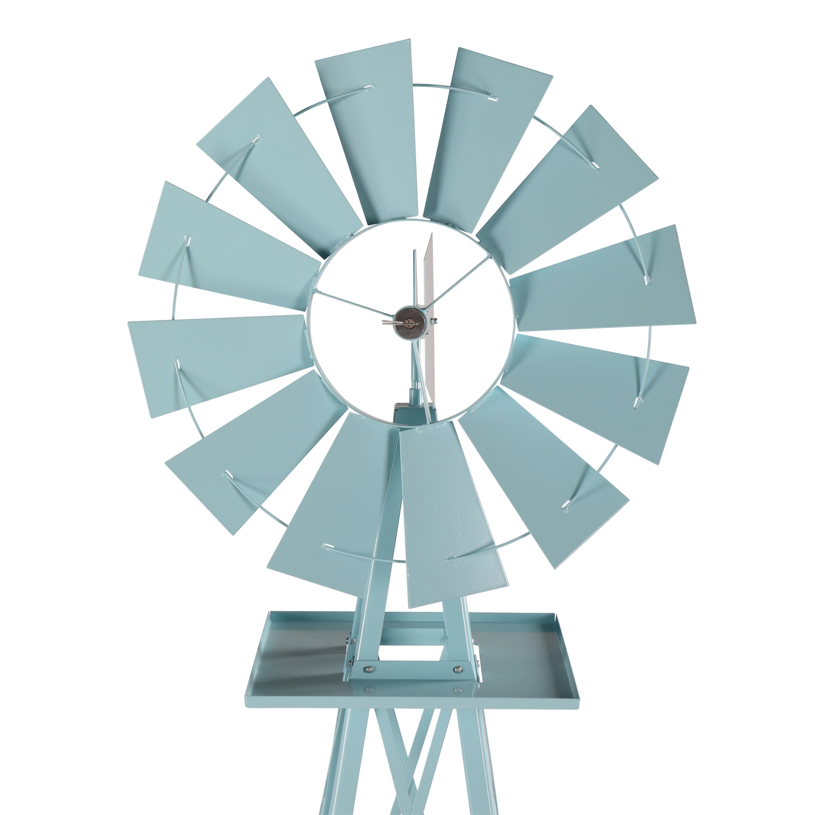 8FT Weather Resistant Yard Garden Windmill Blue view 9
