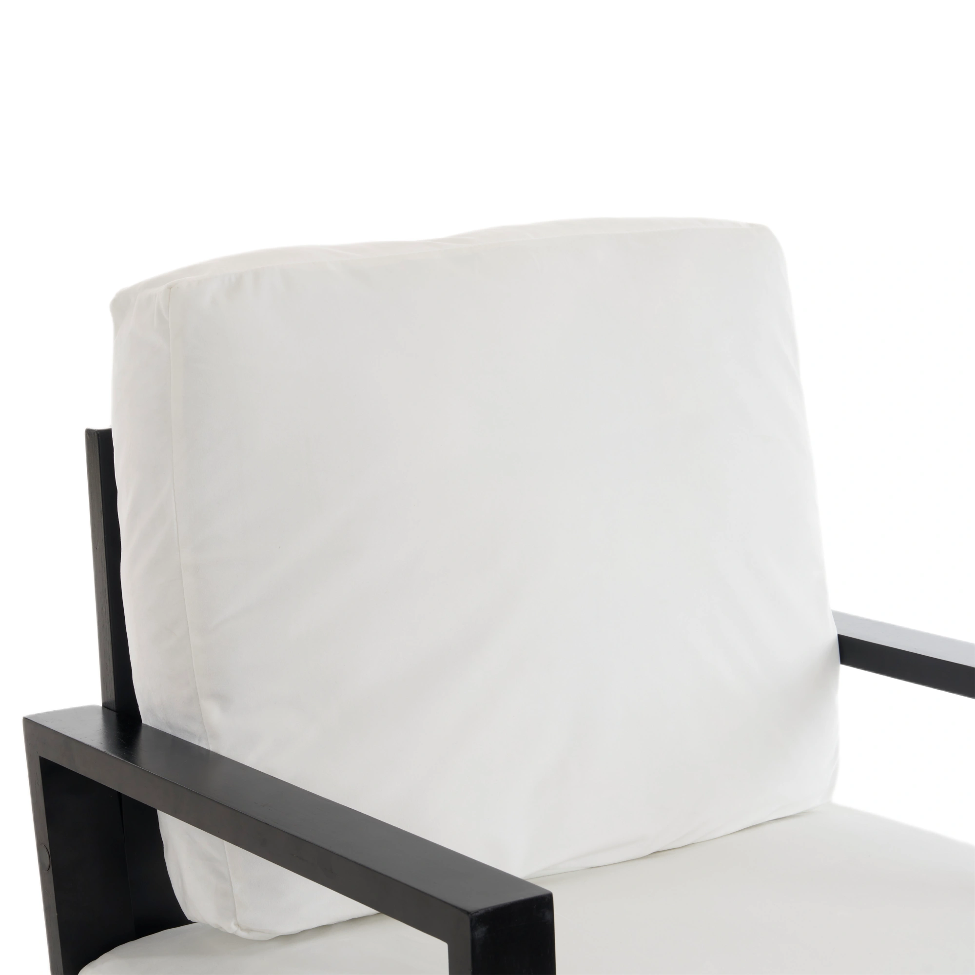 White Upholstered Armchair Modern Minimalist Low Back Accent Chair with Gold Metal Legs, Rubberwood Frame Wide Armrests Living Room Balcony view 21