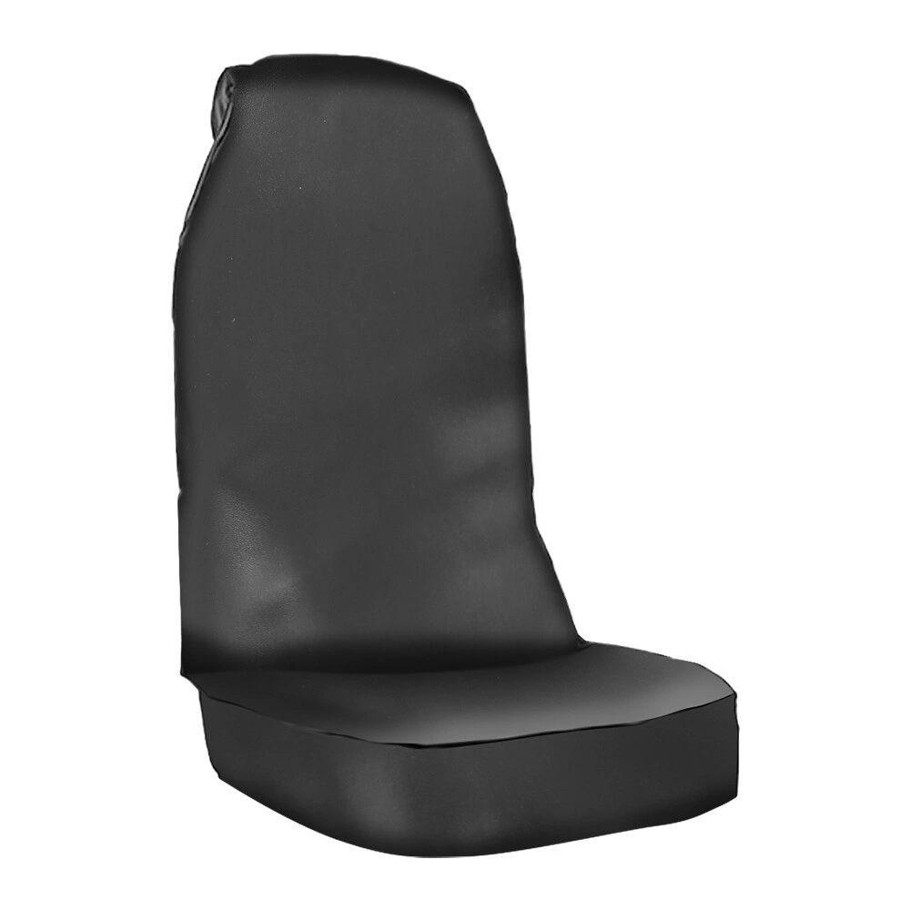 Universal Eco Leather Car Seat Covers Set - Black Protective Slip-on Seat Protectors Interior view 2