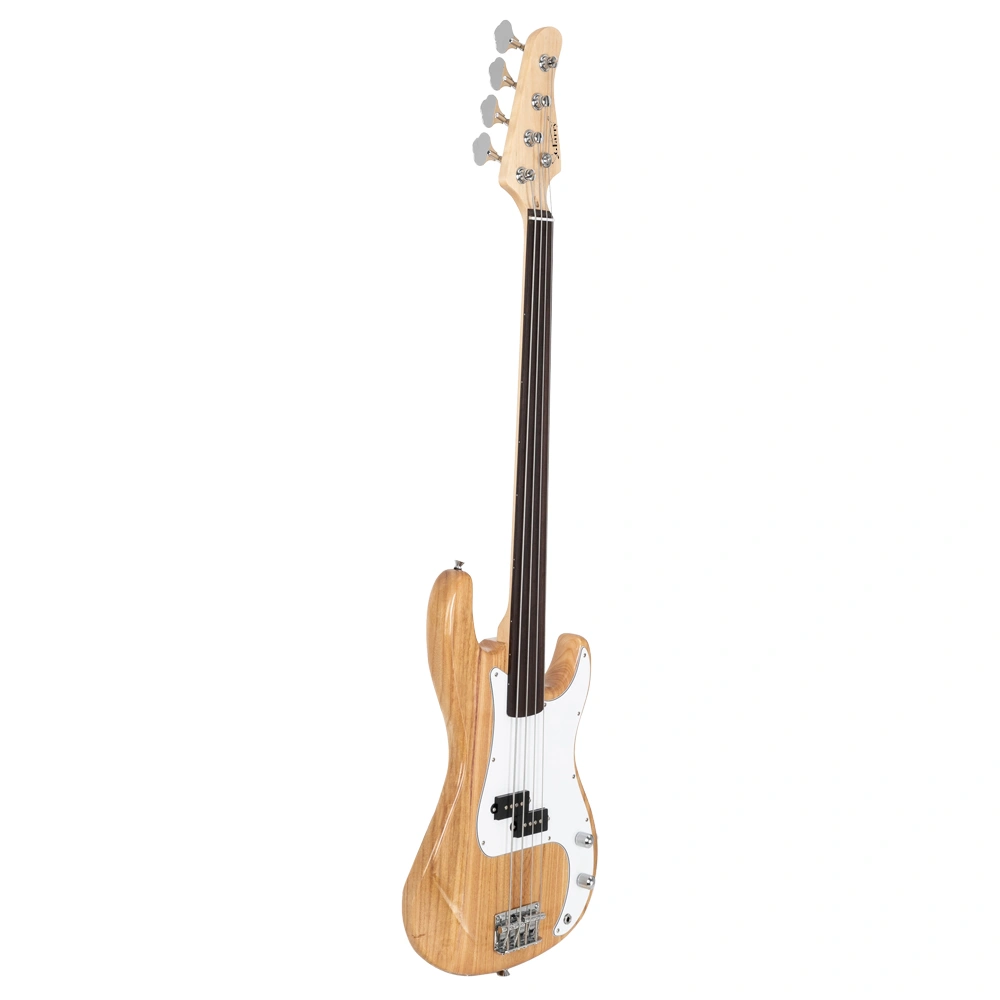Fretless Electric Bass Guitar Full Size 4 String for experienced Bass Players Cord Wrench Tool Burlywood view 4