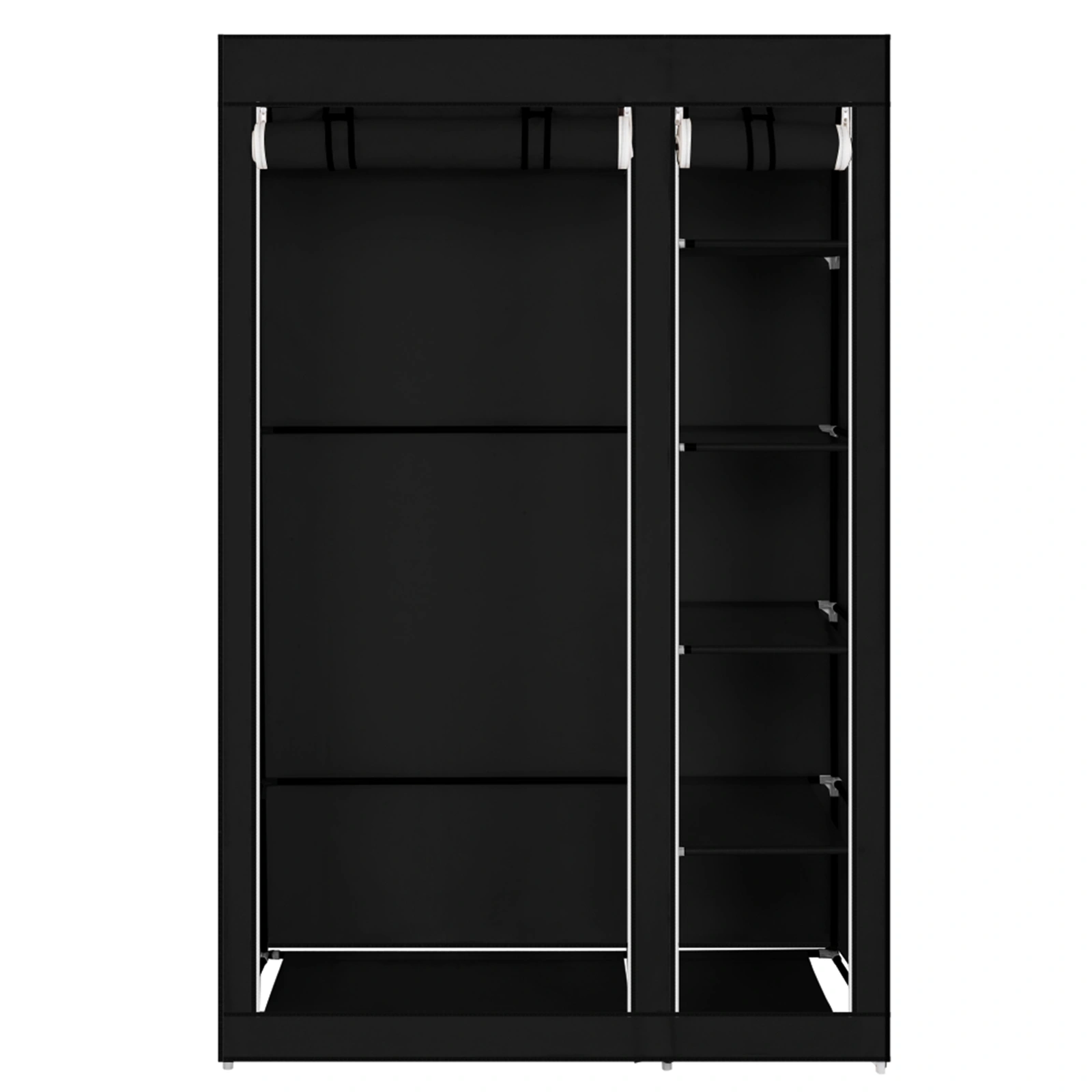67" Portable Wardrobe Closet w/Non-Woven Fabric & Hanging Rod Easy Assemble Black
