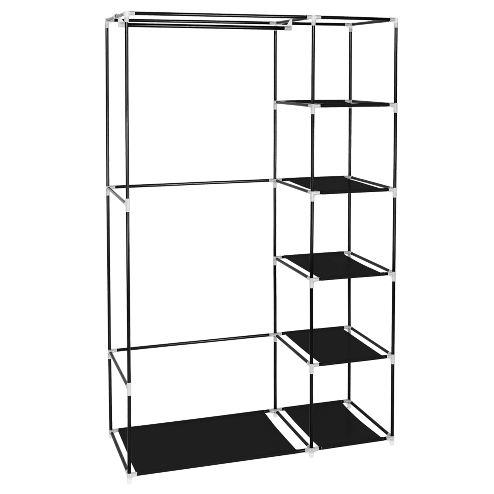 67" Portable Wardrobe Closet w/Non-Woven Fabric & Hanging Rod Easy Assemble Black view 5