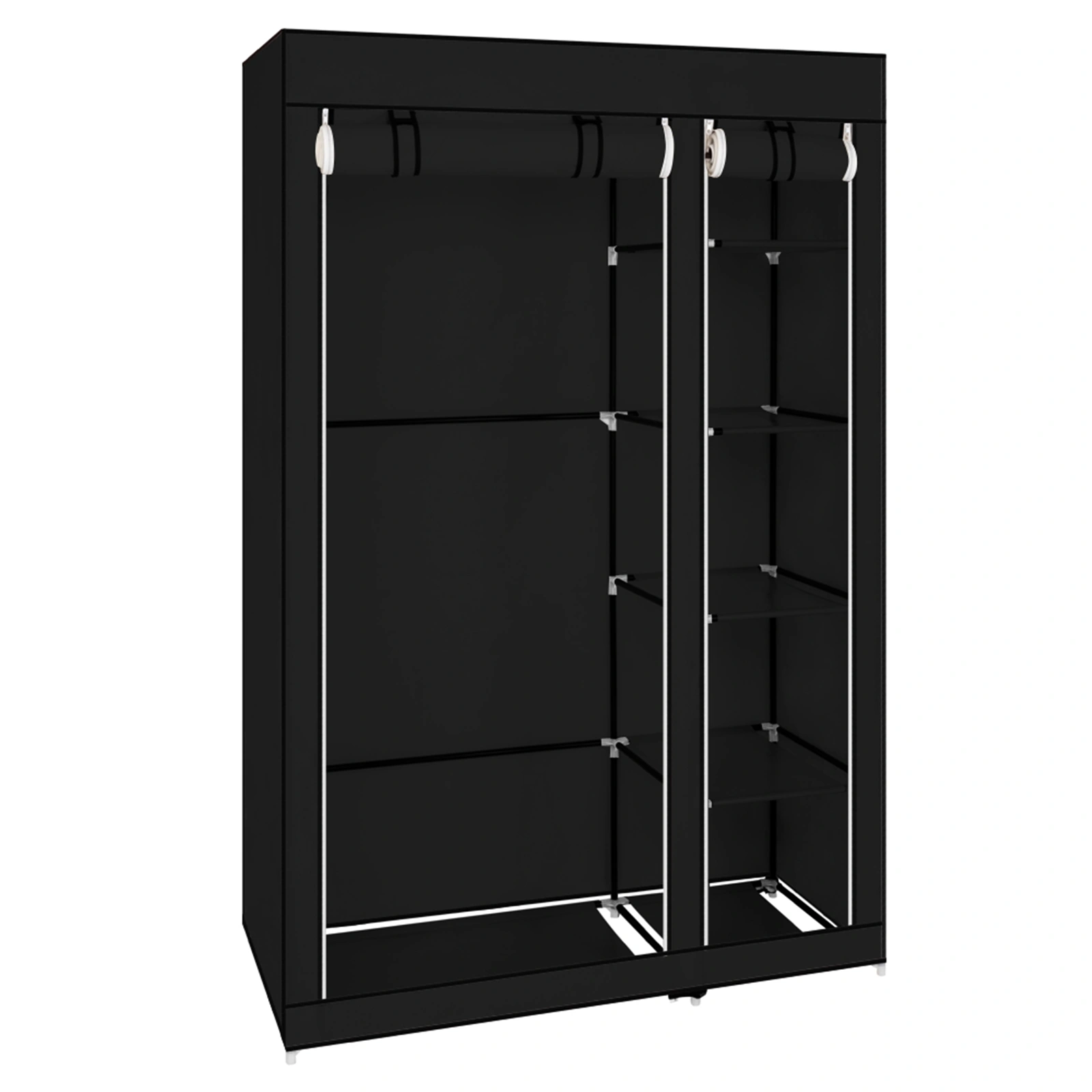 67" Portable Wardrobe Closet w/Non-Woven Fabric & Hanging Rod Easy Assemble Black view 7