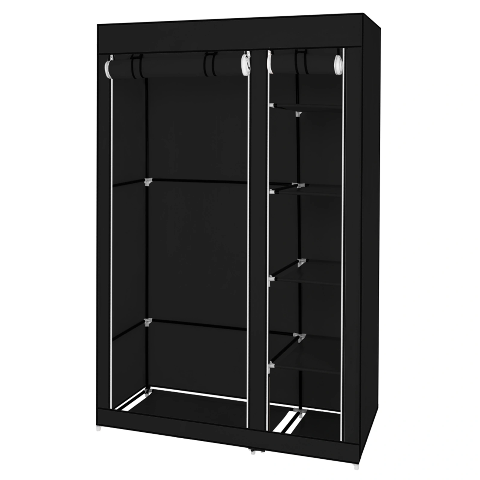 67" Portable Wardrobe Closet w/Non-Woven Fabric & Hanging Rod Easy Assemble Black view 8