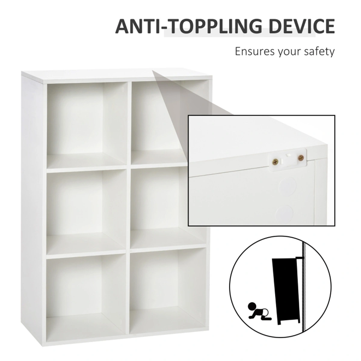 Modern Bookcase Cabinet with Open Shelves - Storage Display Rack for Living Room, Bedroom, Office view 2